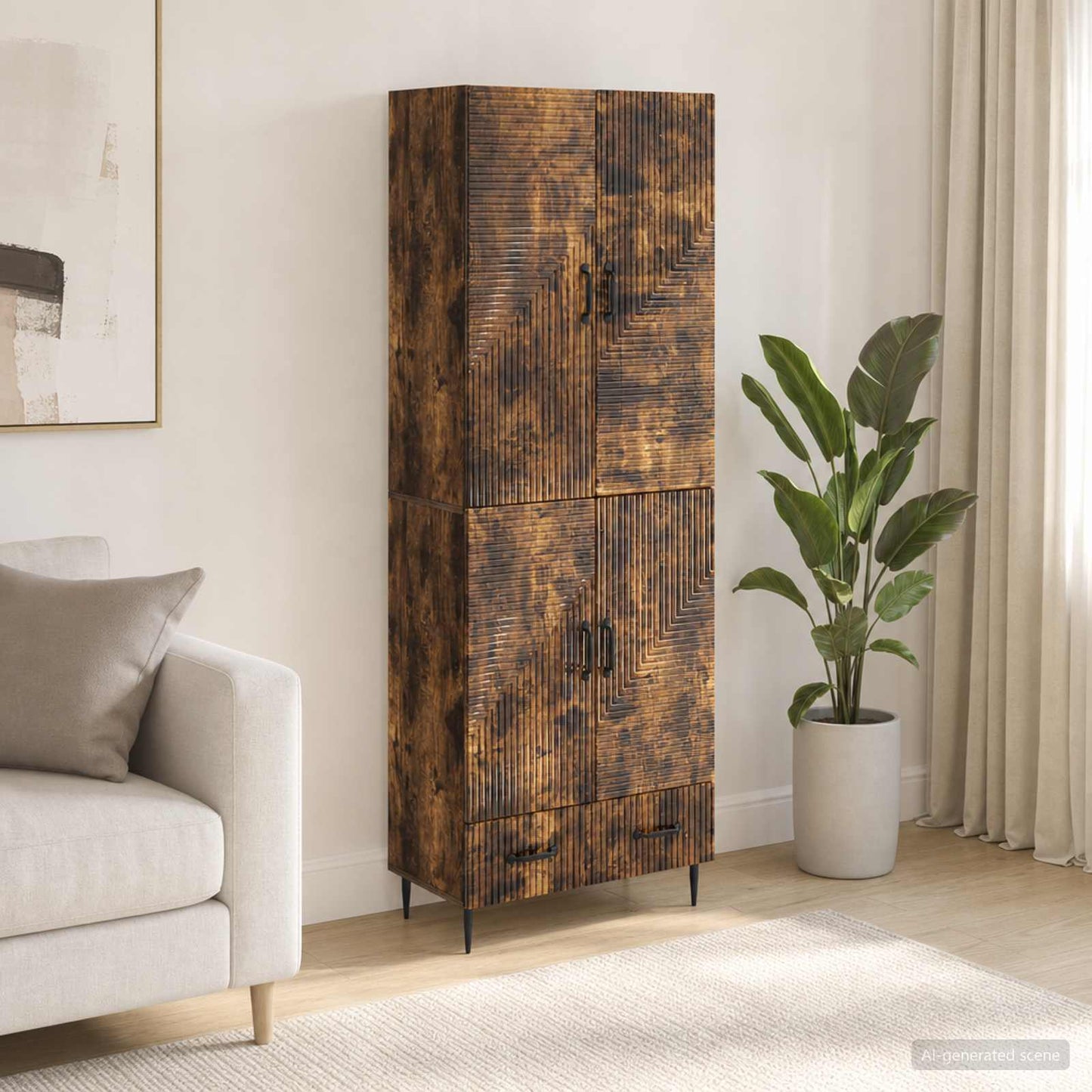 Cabinet Set 2 pcs Engineered Wood