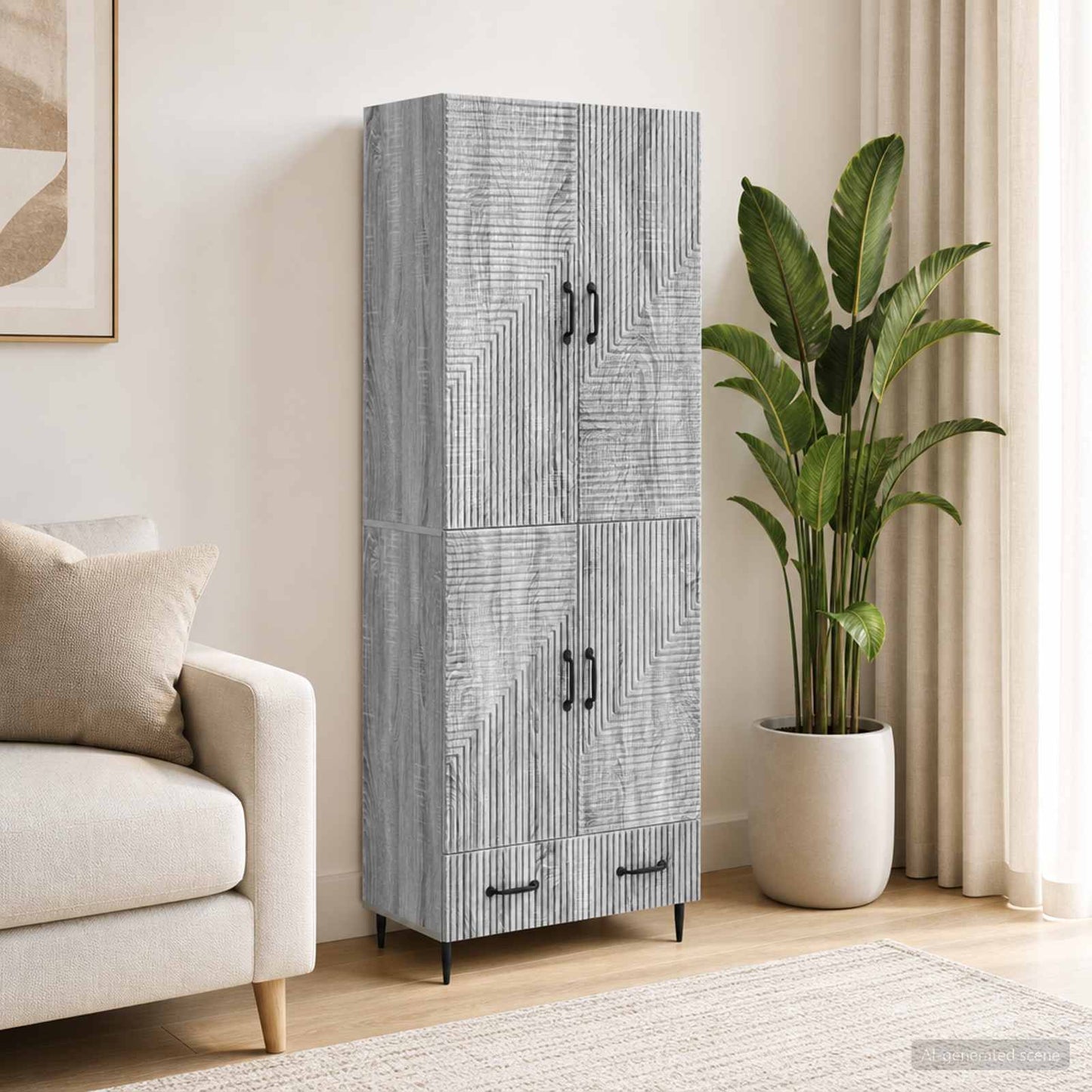 Cabinet Set 2 pcs Engineered Wood