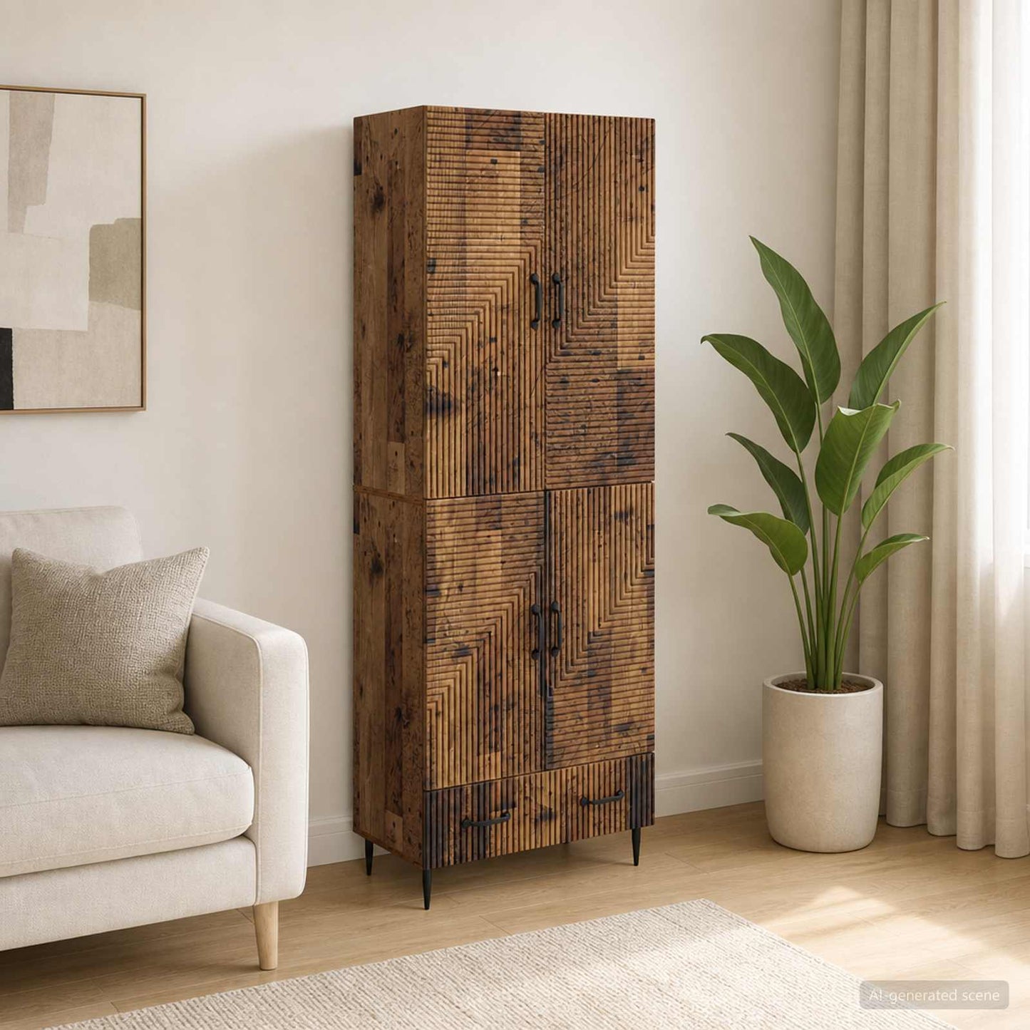 Cabinet Set 2 pcs 66 x 34.5 x 95 cm Engineered Wood