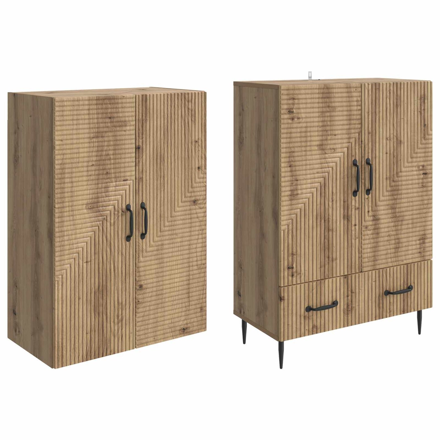 Cabinet Set 2 pcs 66 x 34.5 x 95 cm Engineered Wood
