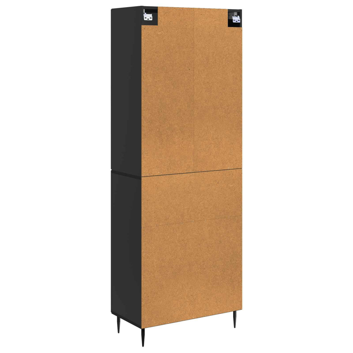 Cabinet Set 2 pcs Black Engineered Wood