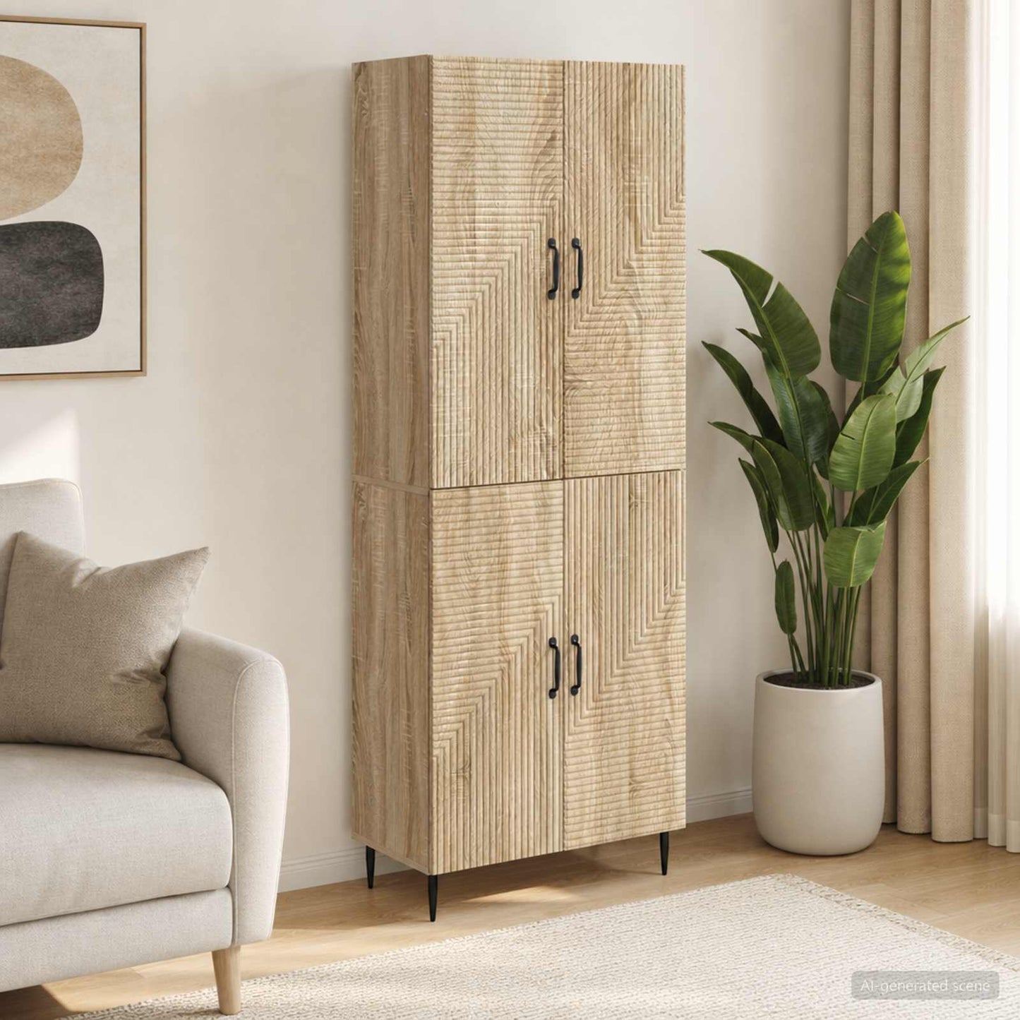 Cabinet Set 2 pcs 66 x 34.5 x 89.5 cm Engineered Wood