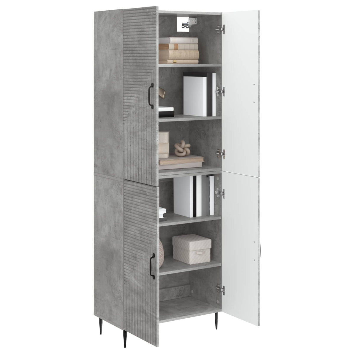 Cabinet Set 2 pcs Concrete Grey Engineered Wood