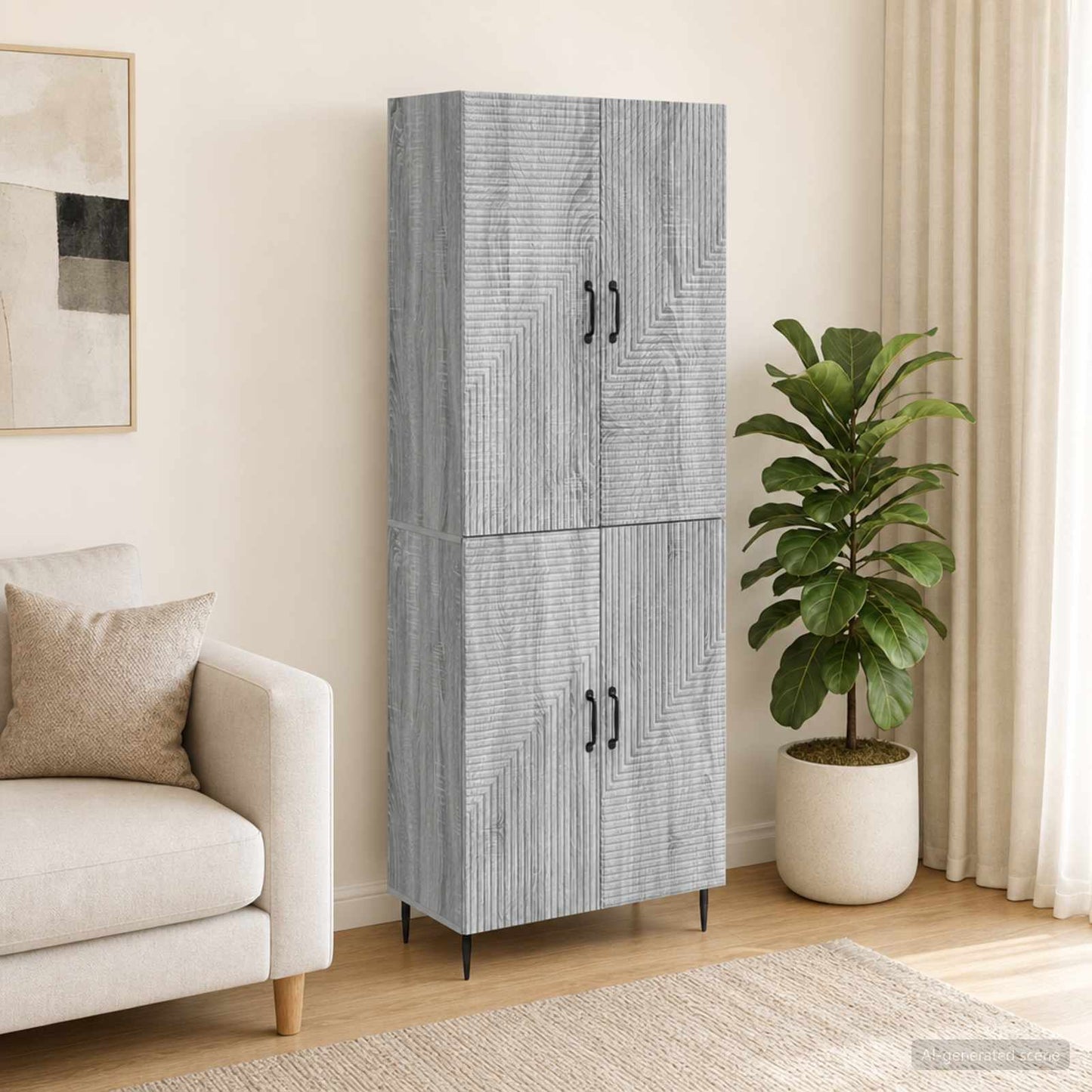 Cabinet Set 2 pcs Grey Sonoma 66 x 34.5 x 89.5 cm