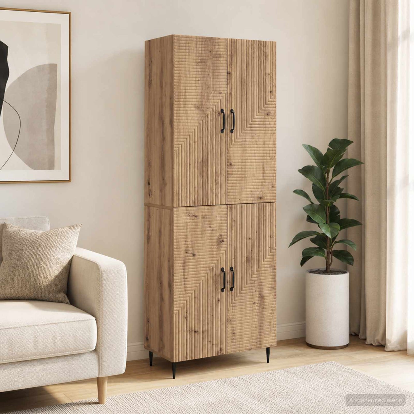Cabinet Set 2 pcs Engineered Wood
