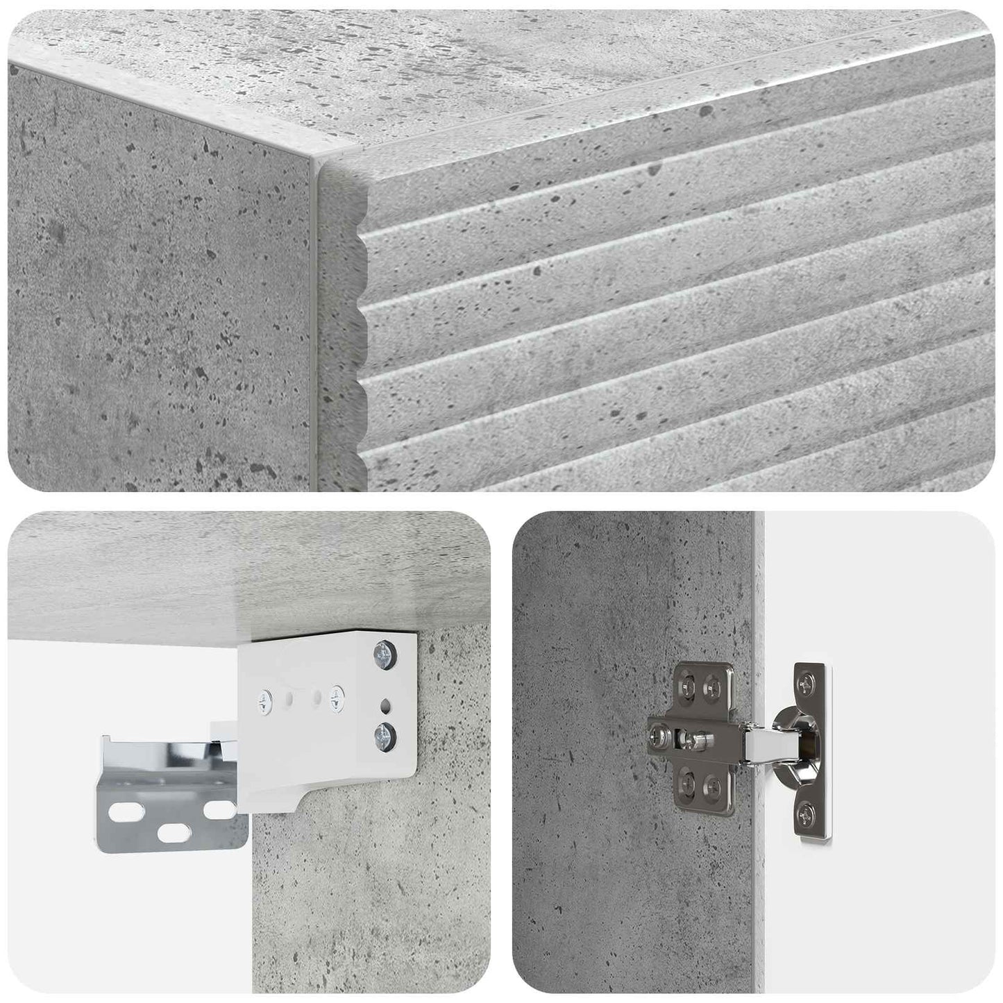 Cabinet Set 2 pcs Concrete Grey 33 x 34.5 x 89.5 cm