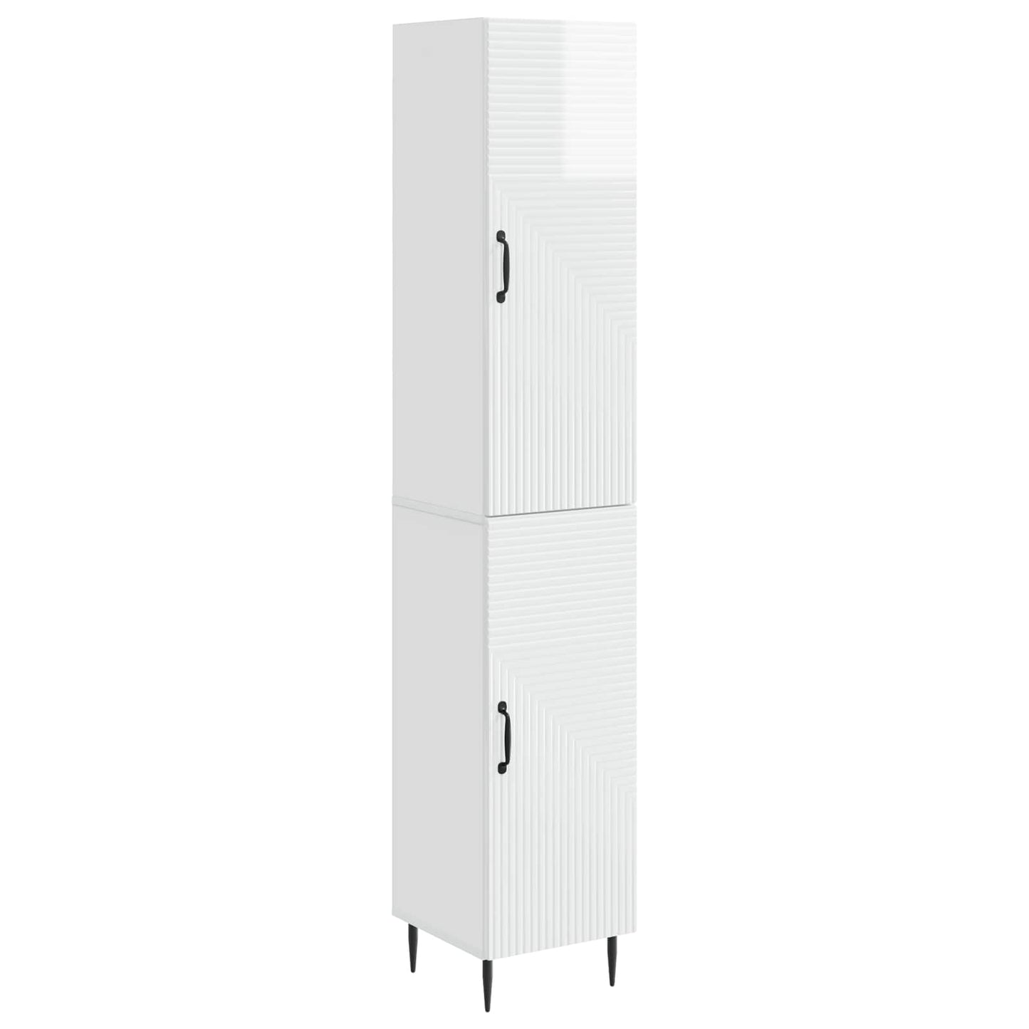 Cabinet Set 2 pcs High Gloss White 33 x 34.5 x 89.5 cm