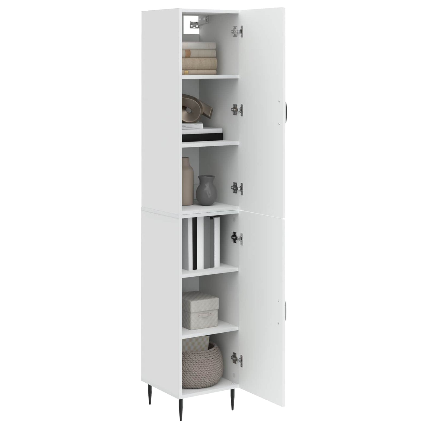Cabinet Set 2 pcs High Gloss White 33 x 34.5 x 89.5 cm