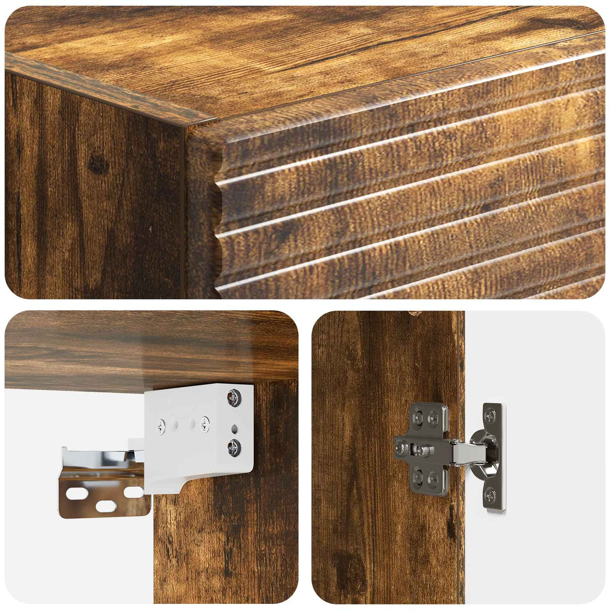 Cabinet Set 2 pcs Smoked Oak Engineered Wood