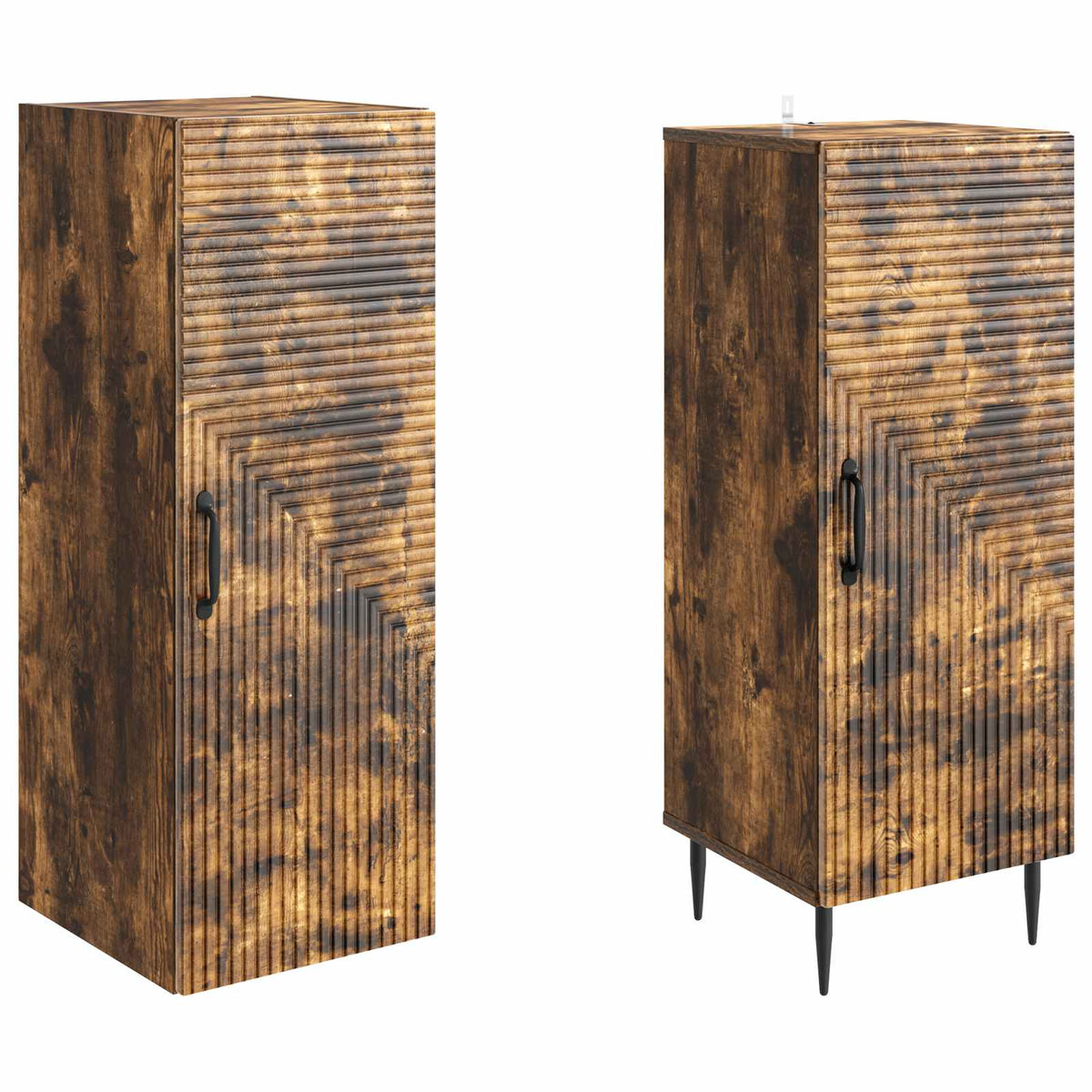 Cabinet Set 2 pcs Smoked Oak Engineered Wood