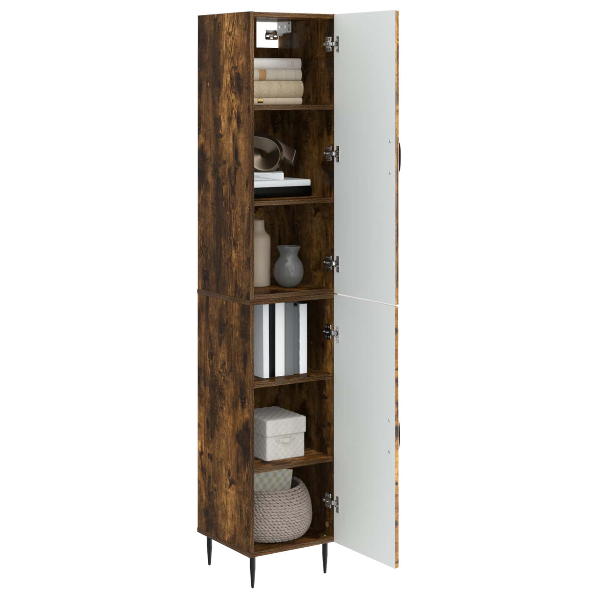 Cabinet Set 2 pcs Smoked Oak Engineered Wood