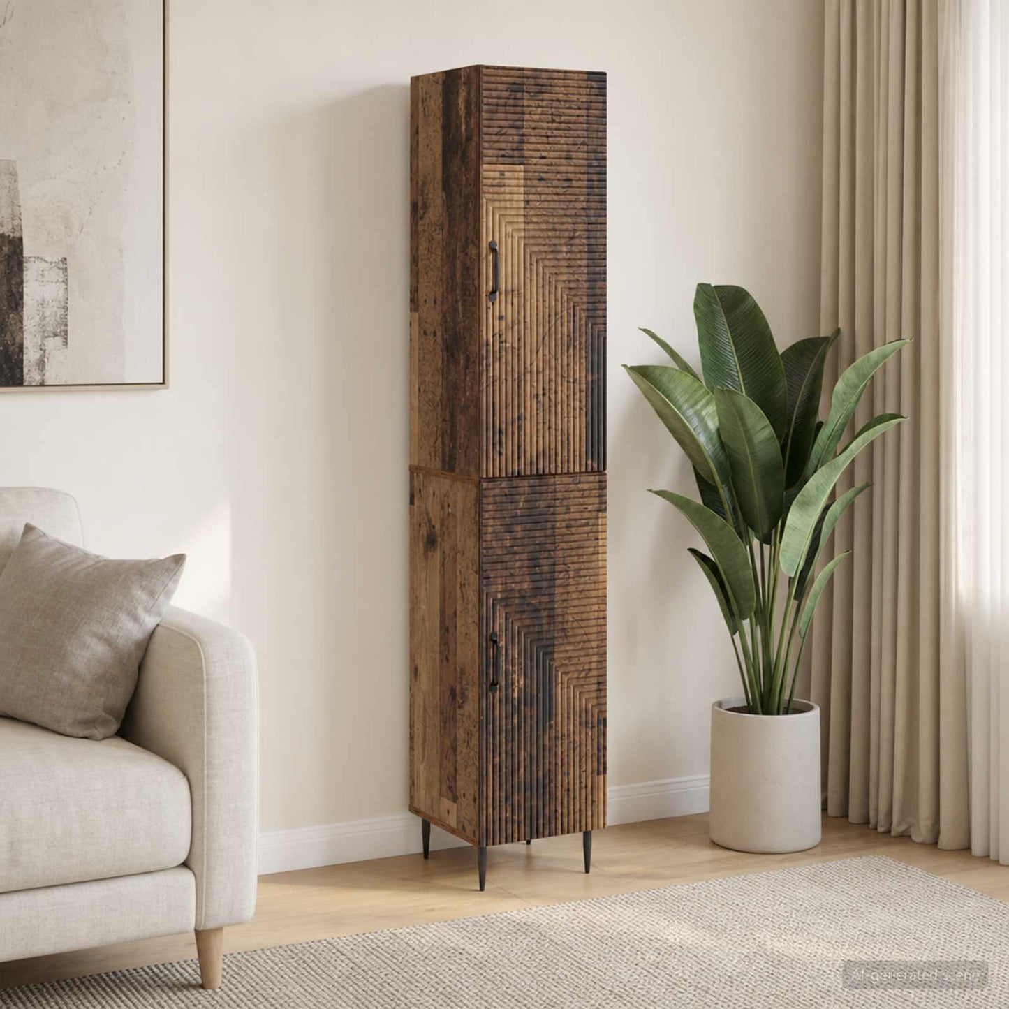 Cabinet Set 2 pcs Old Wood 33 x 34.5 x 89.5 cm Engineered Wood