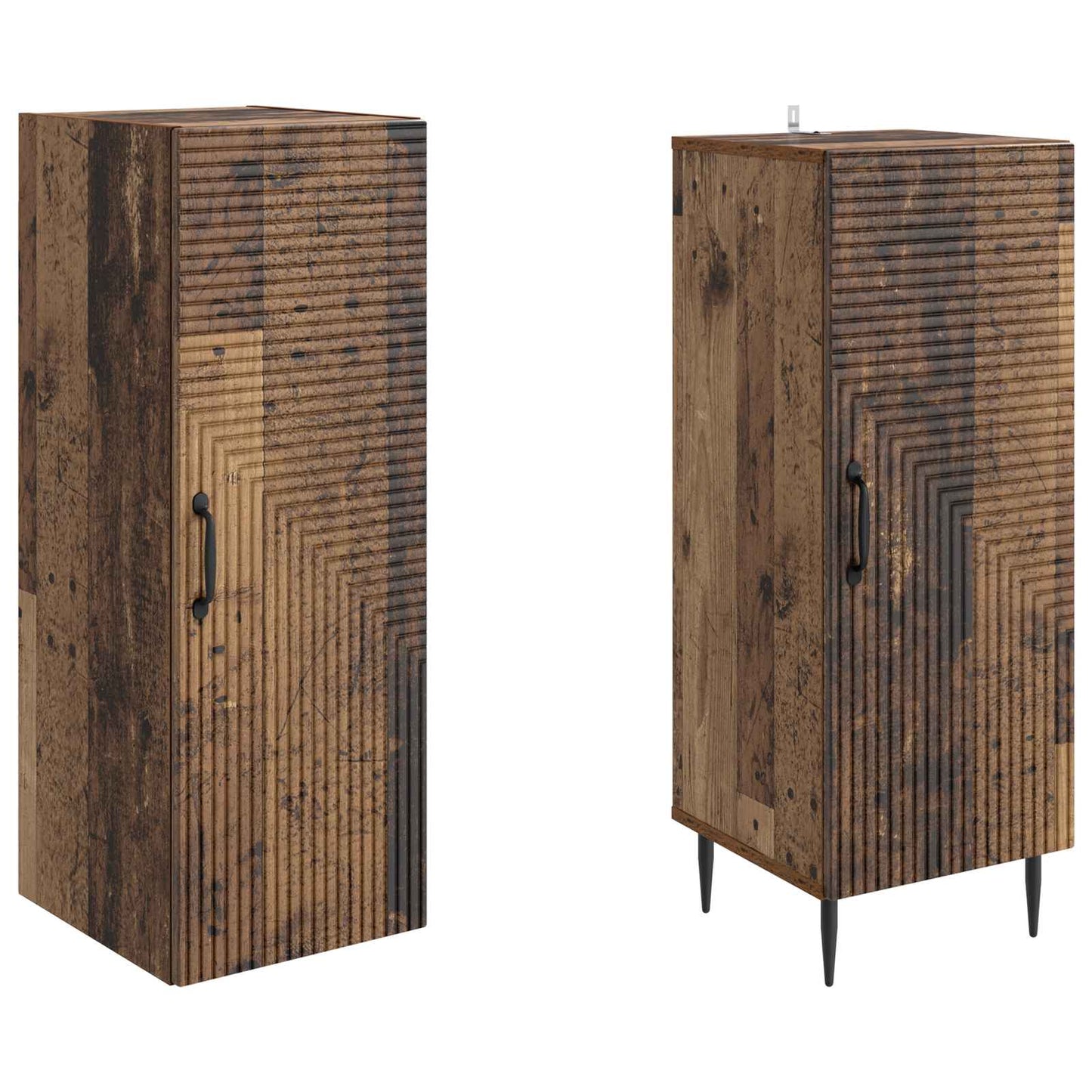 Cabinet Set 2 pcs Old Wood 33 x 34.5 x 89.5 cm Engineered Wood