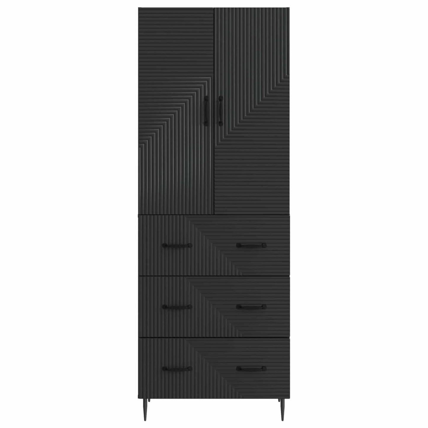 Cabinet Set 2 pcs 66 x 34.5 x 90 cm Engineered Wood Black