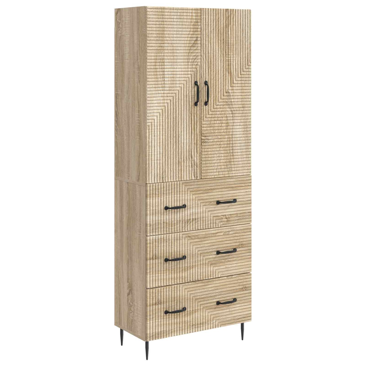 Cabinet Set 2 pcs 66 x 34.5 x 90 cm Engineered Wood Sonoma Oak