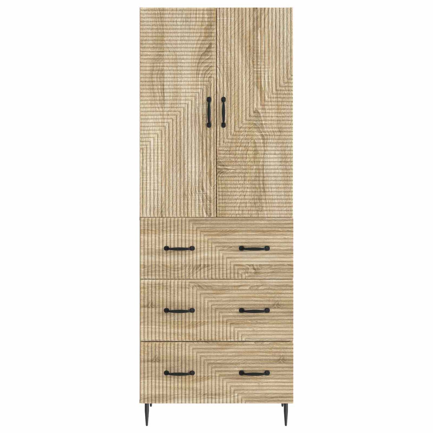 Cabinet Set 2 pcs 66 x 34.5 x 90 cm Engineered Wood Sonoma Oak