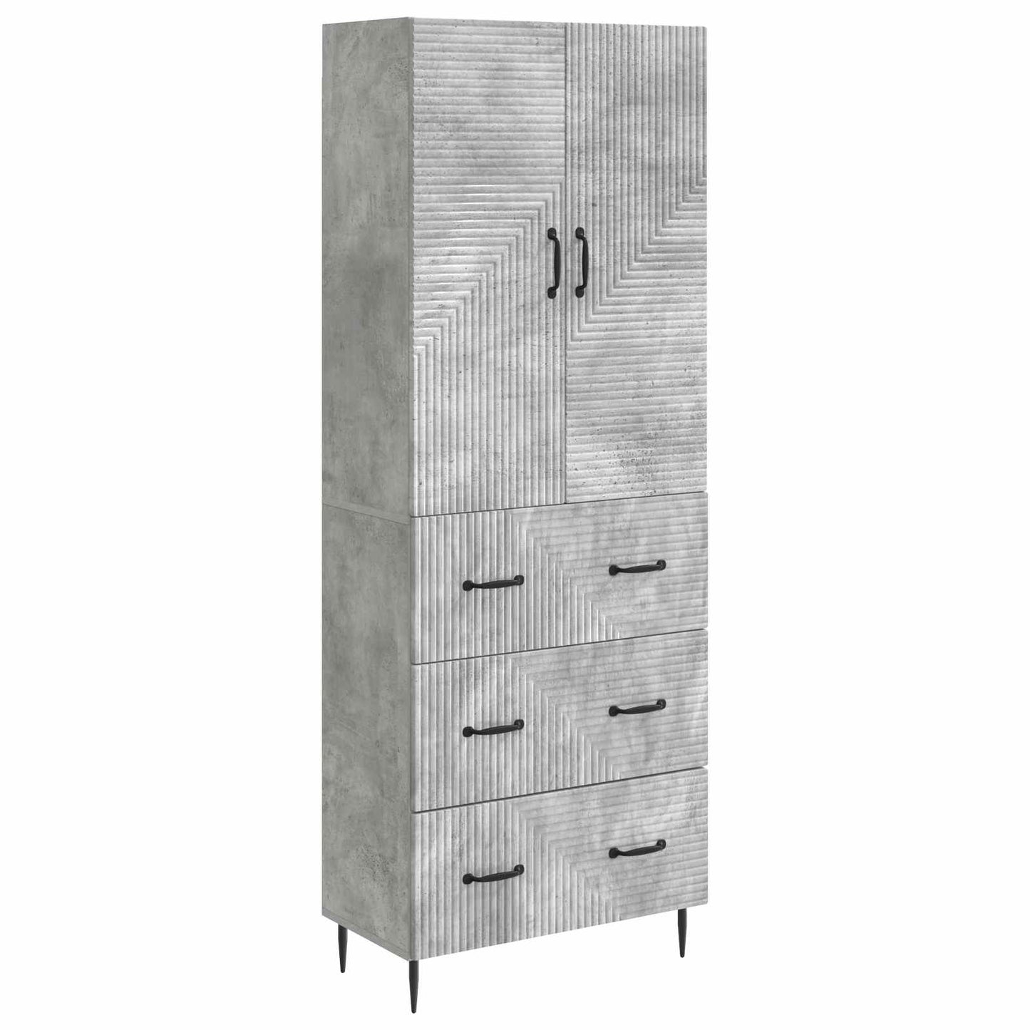 Cabinet Set 2 pcs Concrete Grey 66 x 34.5 x 90 cm
