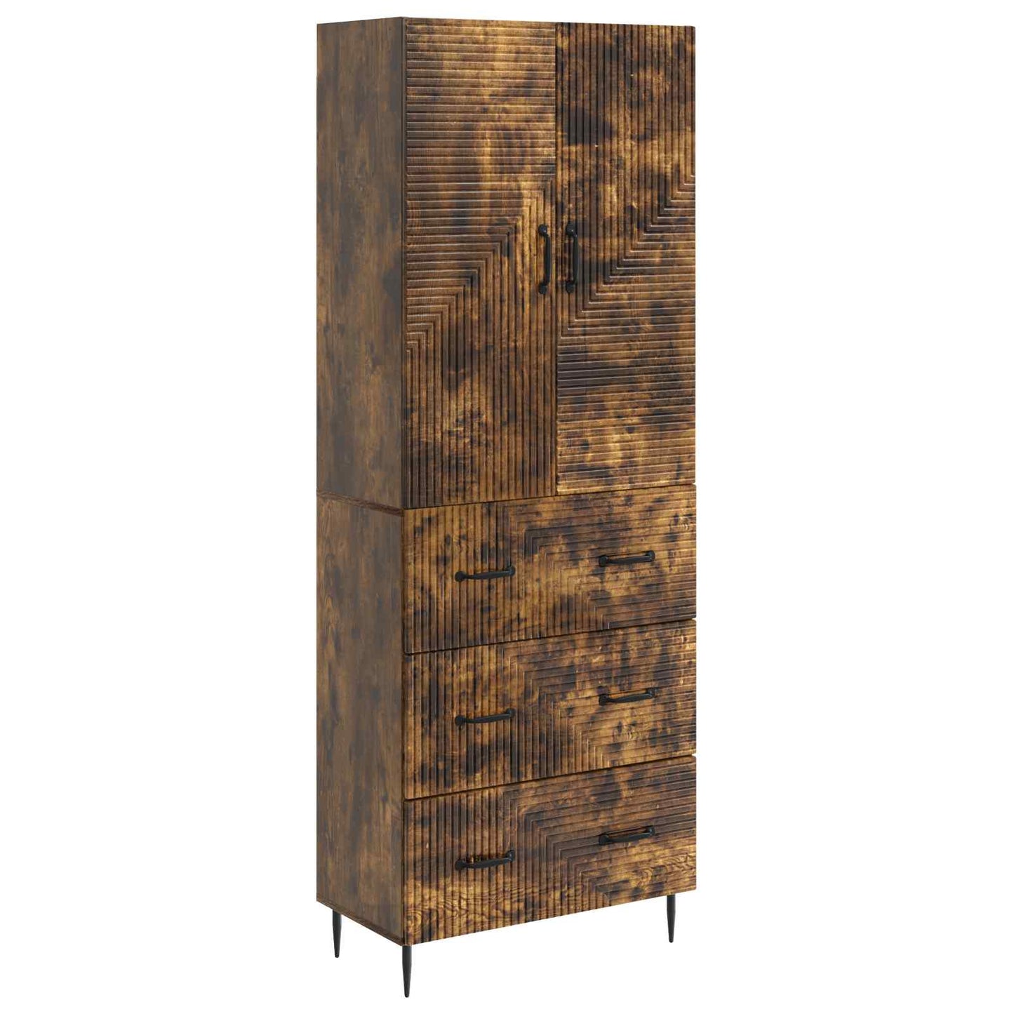 Cabinet Set 2 pcs 66 x 34.5 x 90 cm Engineered Wood Smoked Oak