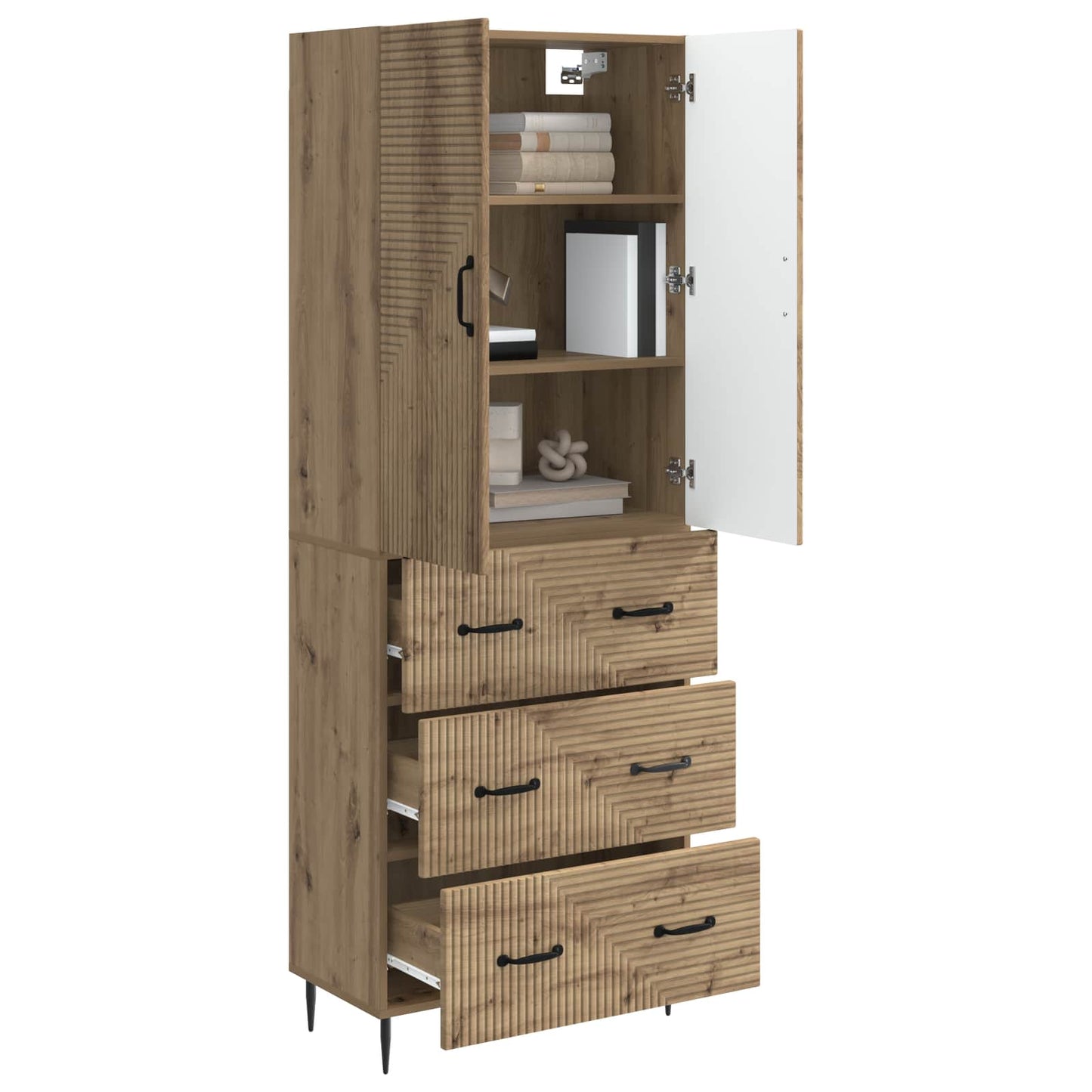 Cabinet Set 2 pcs Artisan Oak 66 x 34.5 x 90 cm Engineered Wood