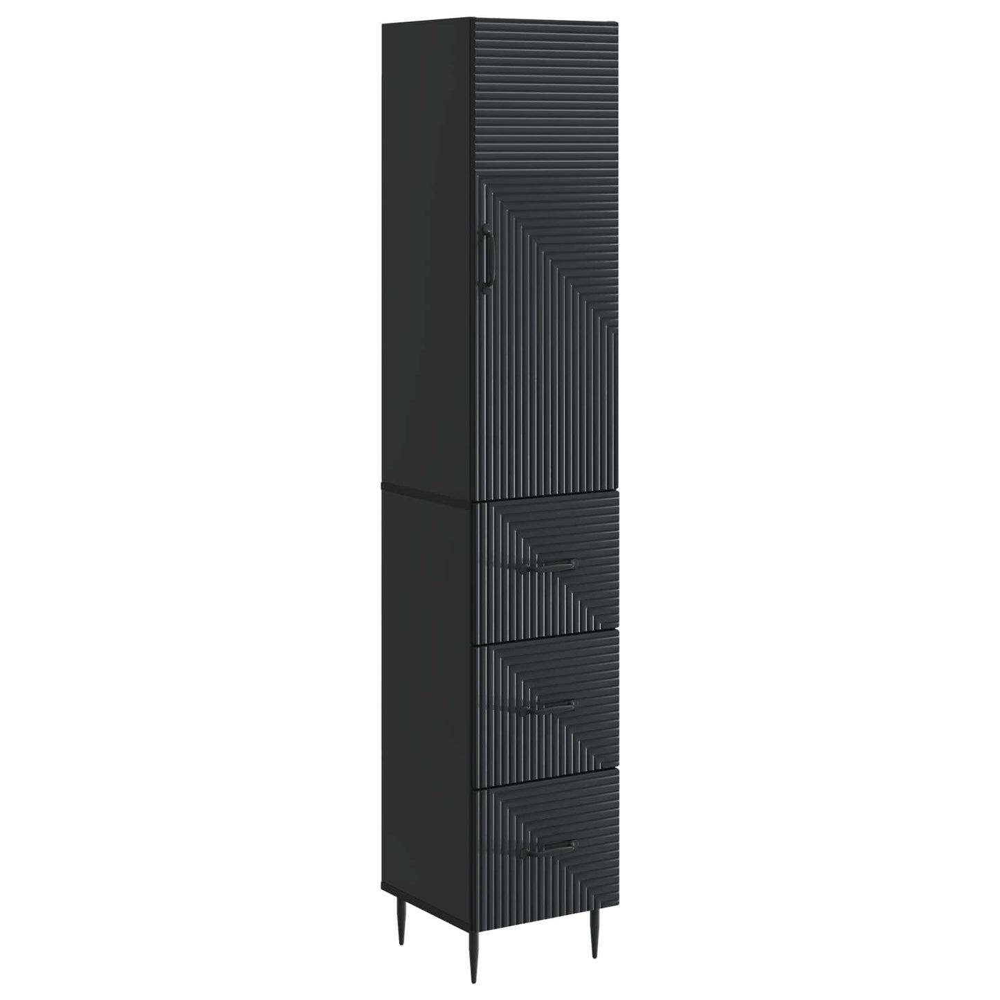 Cabinet Set 2 pcs 33 x 34.5 x 90 cm Engineered Wood Black