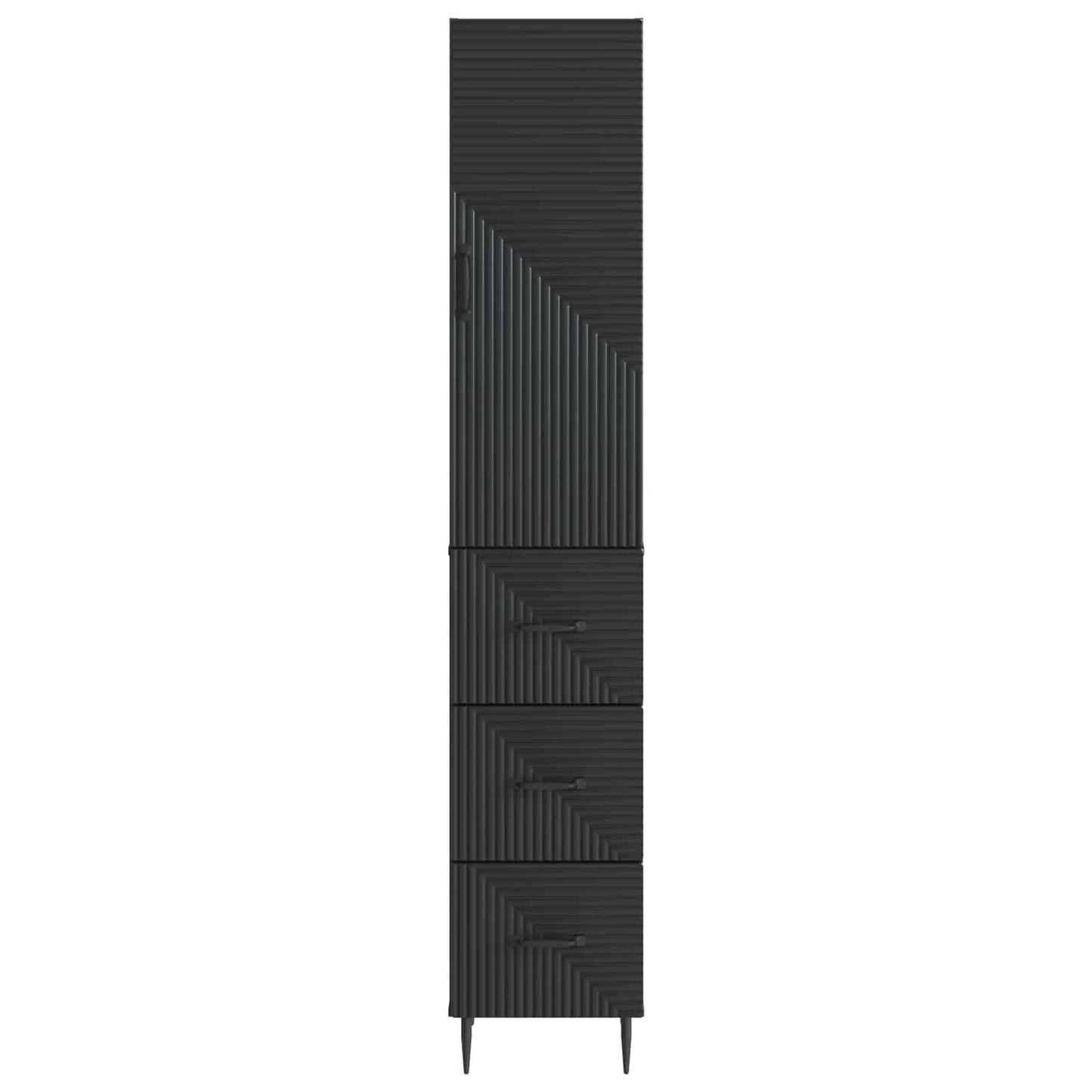 Cabinet Set 2 pcs 33 x 34.5 x 90 cm Engineered Wood Black
