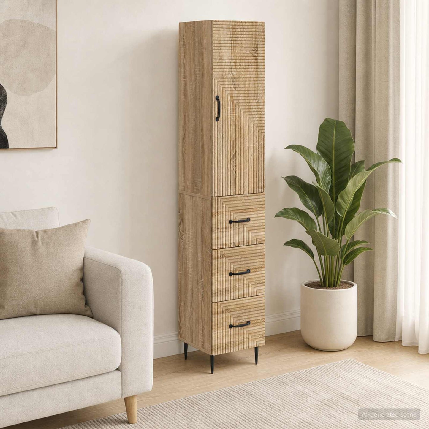 Cabinet Set 2 pcs Sonoma Oak 33 x 34.5 x 90 cm Engineered Wood