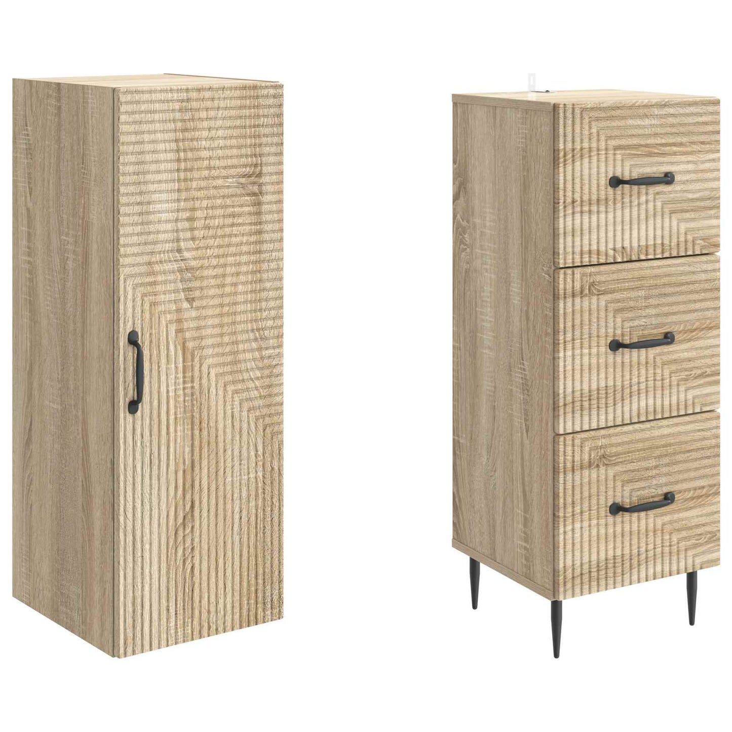 Cabinet Set 2 pcs Sonoma Oak 33 x 34.5 x 90 cm Engineered Wood