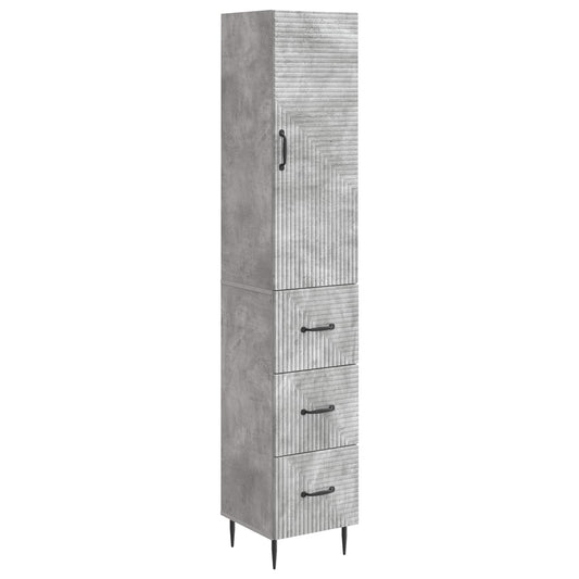Cabinet Set 2 pcs Concrete Grey 33 x 34.5 x 90 cm