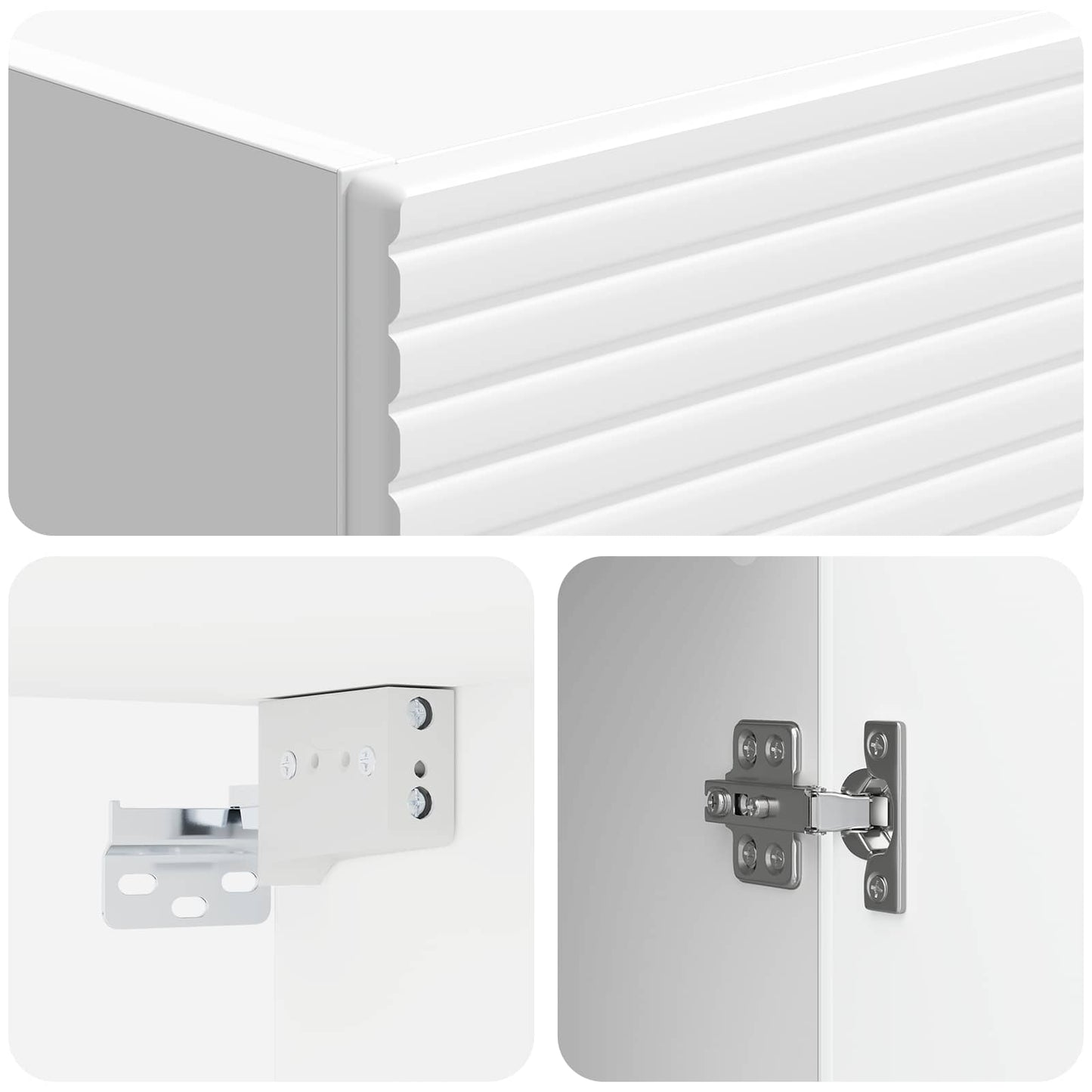 Cabinet Set 2 pcs High Gloss White 33 x 34.5 x 90 cm