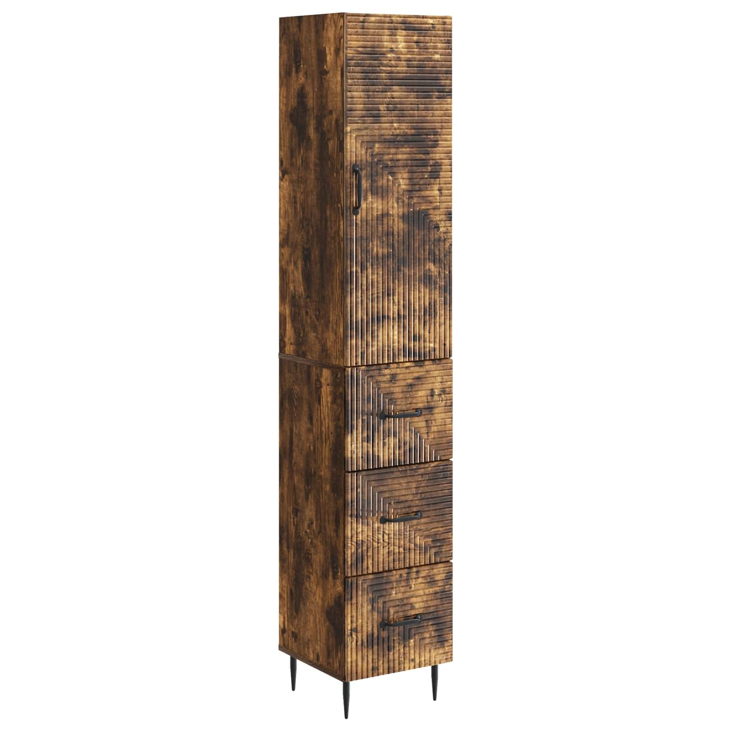 Cabinet Set 2 pcs 33 x 34.5 x 90 cm Engineered Wood Smoked Oak