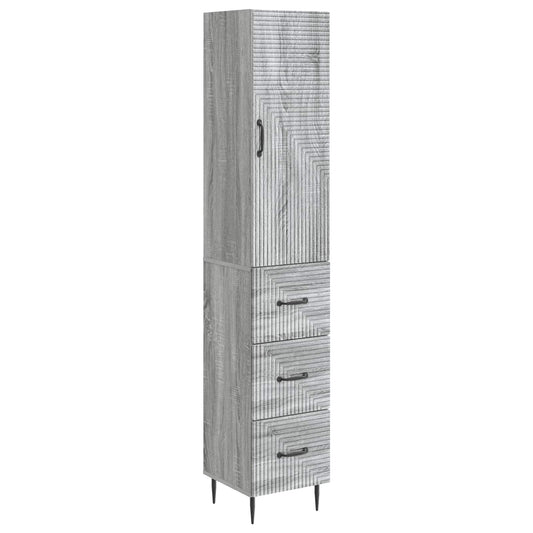 Cabinet Set 2 pcs Grey Sonoma 33 x 34.5 x 90 cm Engineered Wood