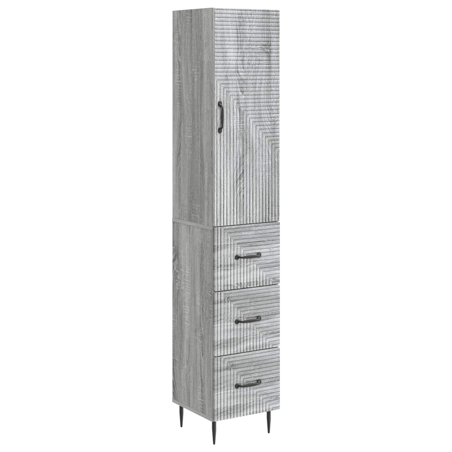 Cabinet Set 2 pcs Grey Sonoma 33 x 34.5 x 90 cm Engineered Wood