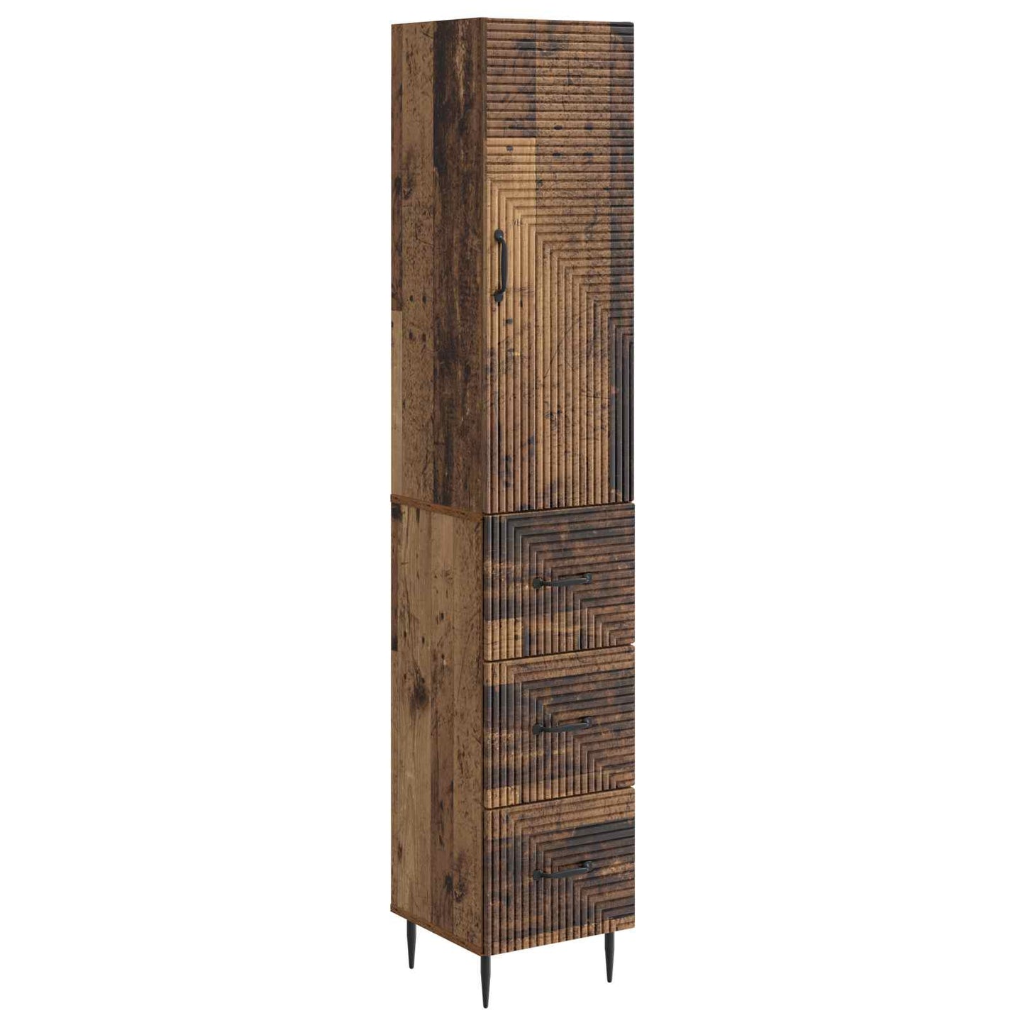 Cabinet Set 2 pcs Old Wood 33 x 34.5 x 90 cm Engineered Wood