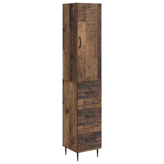 Cabinet Set 2 pcs Old Wood 33 x 34.5 x 90 cm Engineered Wood