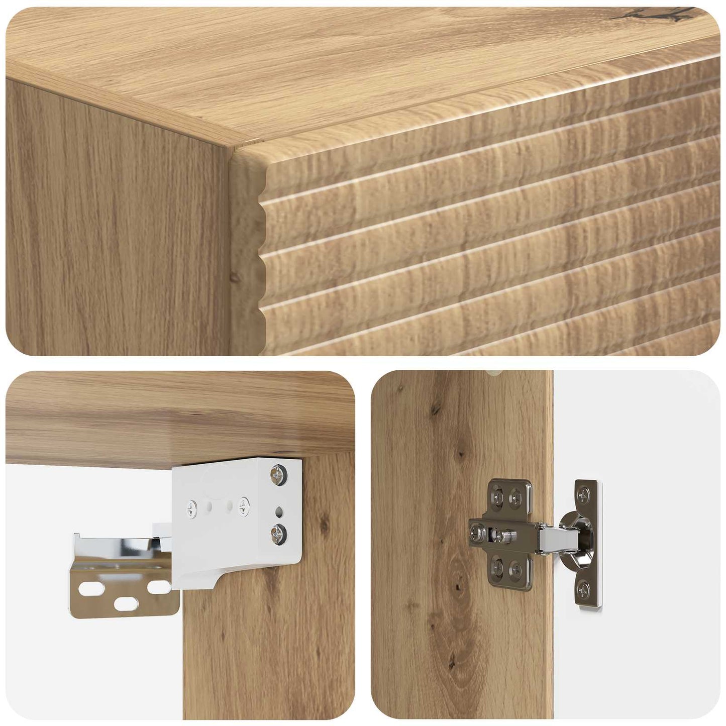 Cabinet Set 2 pcs Artisan Oak 33 x 34.5 x 90 cm Engineered Wood