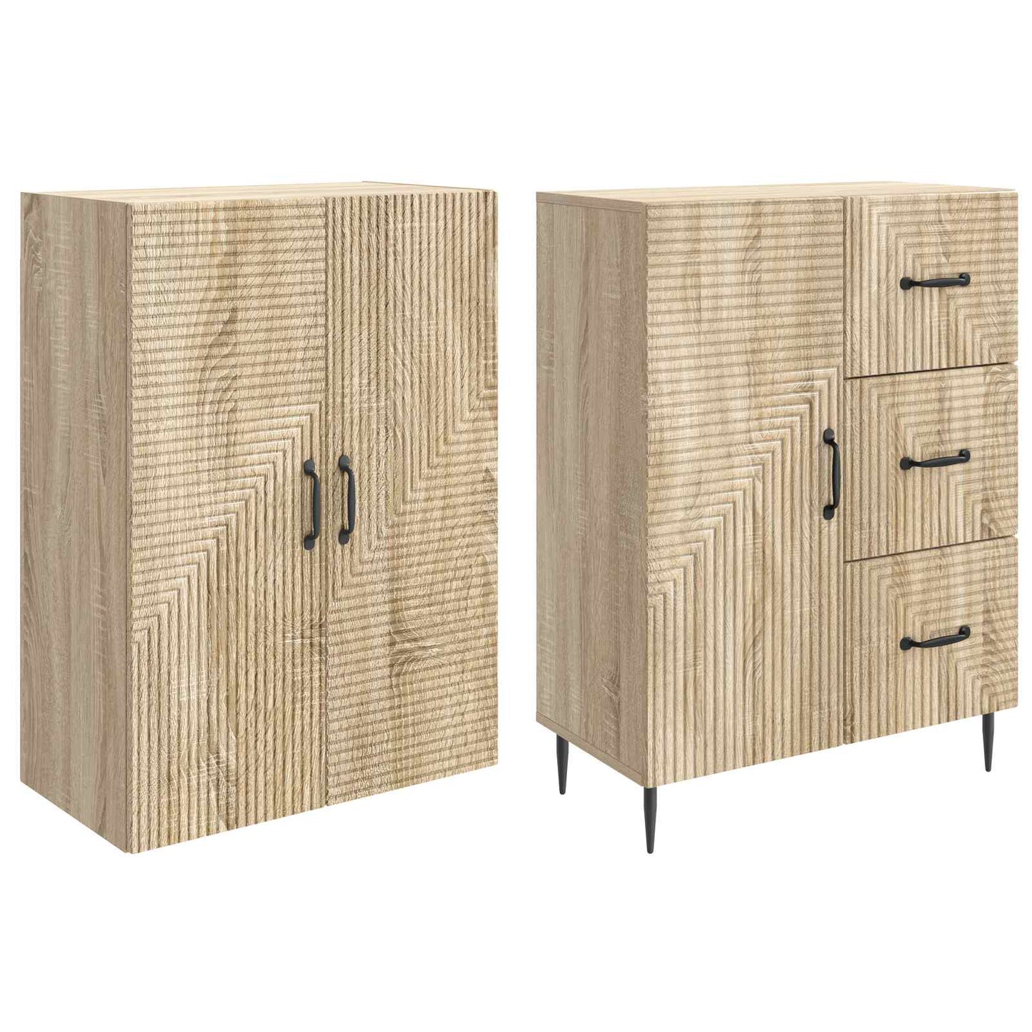 Cabinet Set 2 pcs Sonoma Oak 66 x 34.5 x 89.5 cm