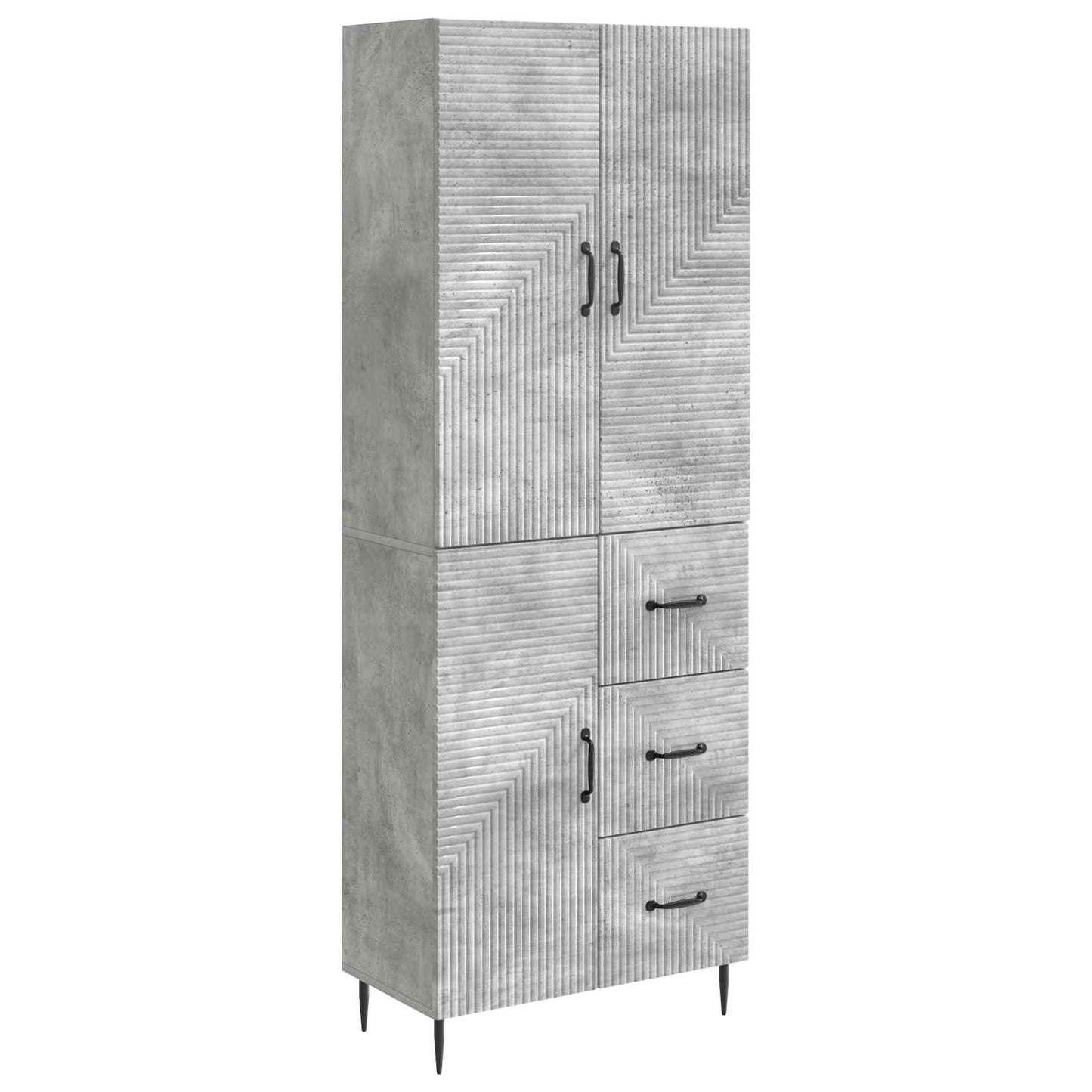 Cabinet Set 2 pcs Concrete Grey 66 x 34.5 x 89.5 cm