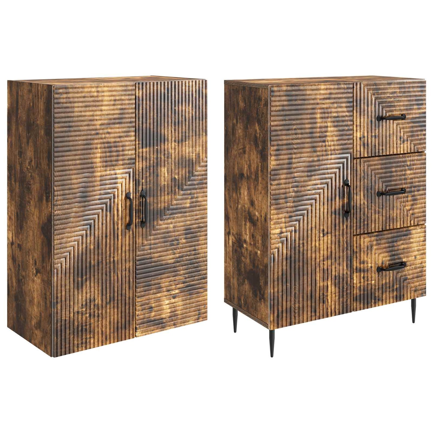 Cabinet Set 2 pcs Smoked Oak 66 x 34.5 x 89.5 cm