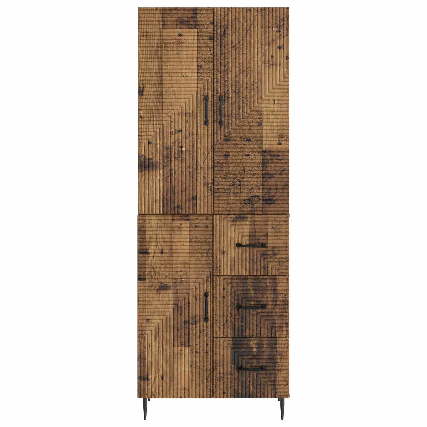 Cabinet Set 2 pcs Old Wood 66 x 34.5 x 89.5 cm Engineered Wood