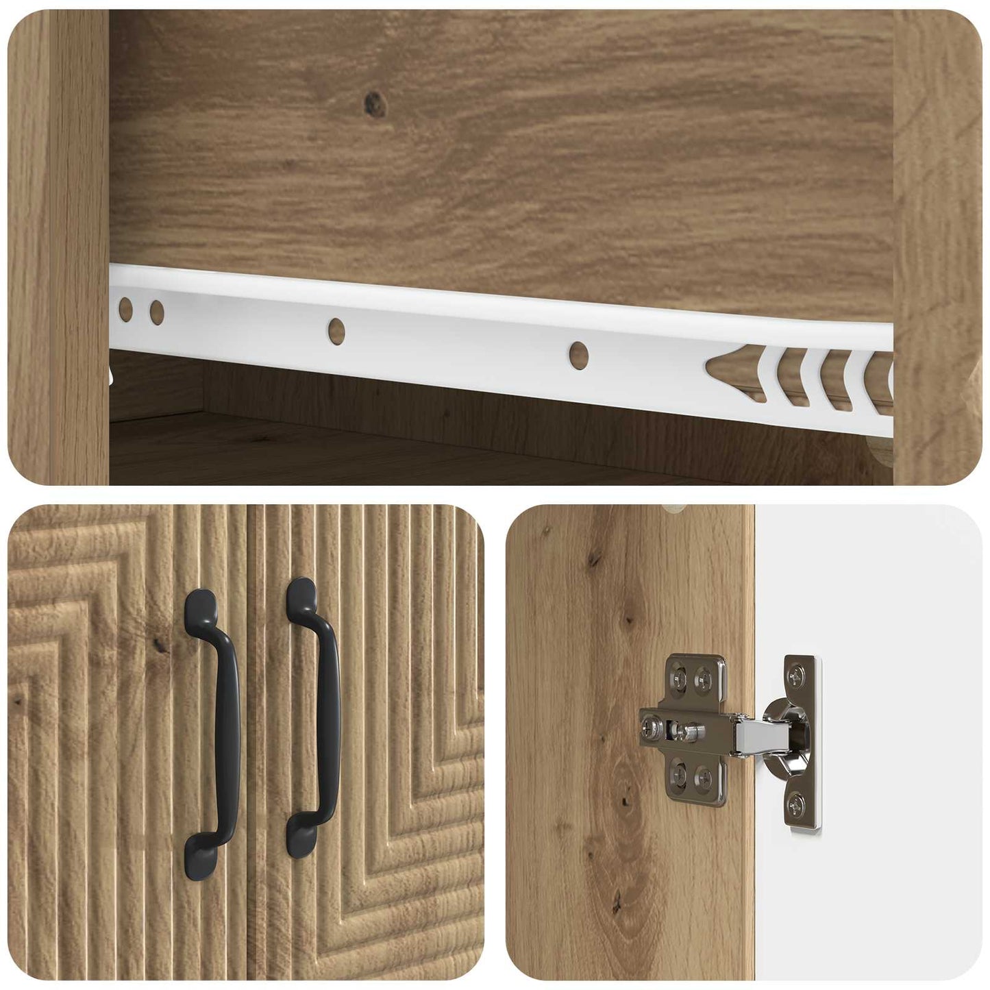 Cabinet Set 2 pcs Artisan Oak 66 x 34.5 x 89.5 cm