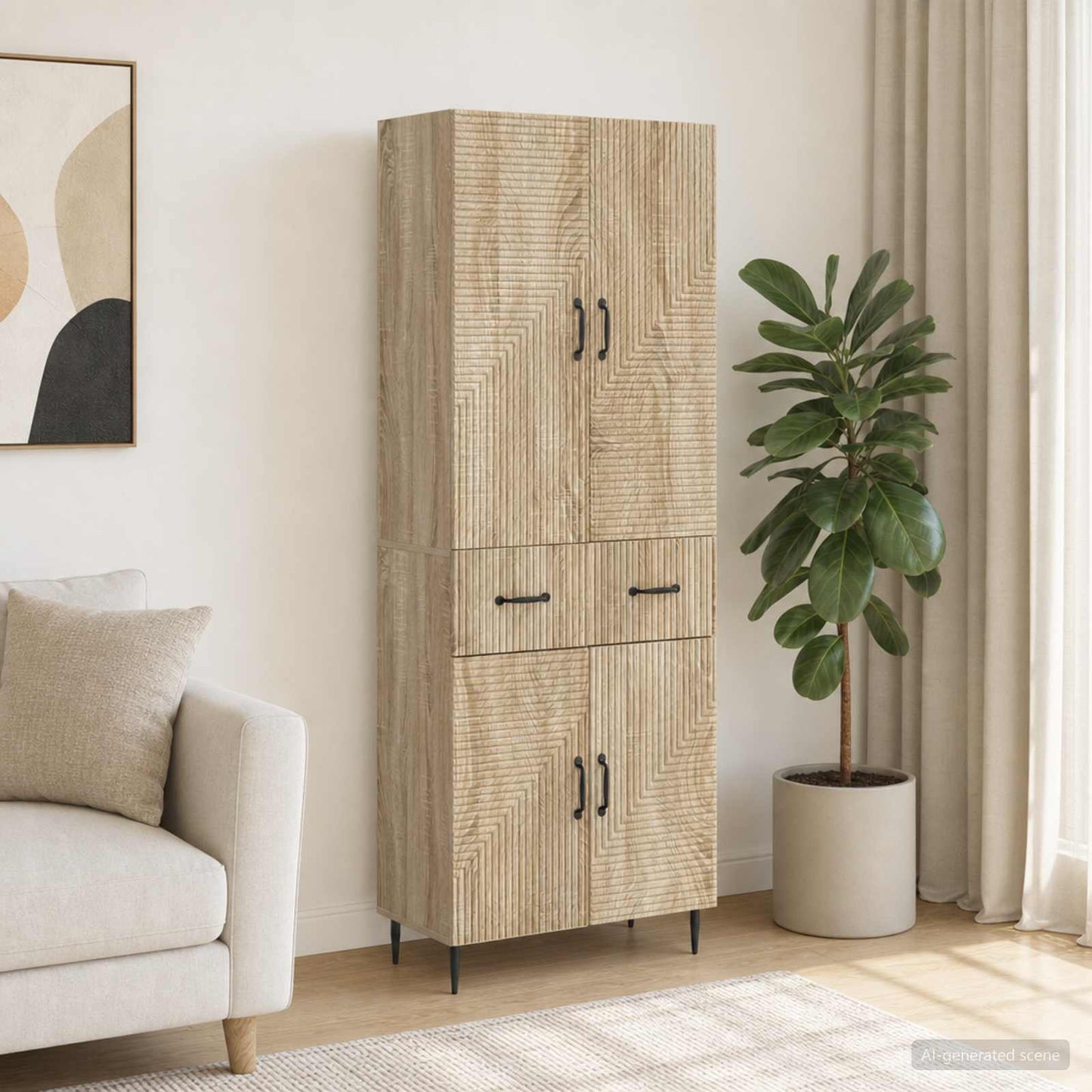 Cabinet Set 2 pcs Sonoma Oak 66 x 34.5 x 89.5 cm