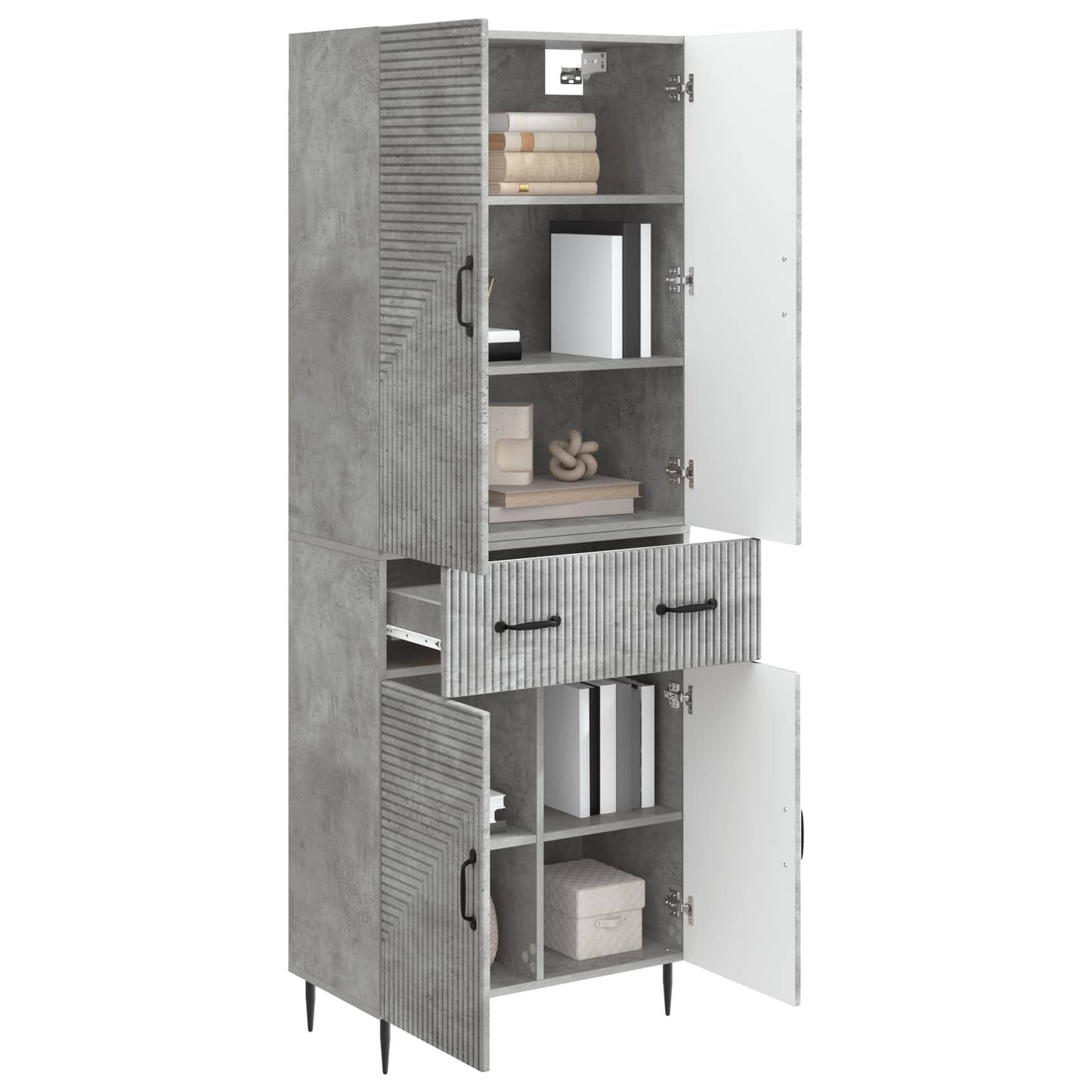 Cabinet Set 2 pcs Concrete Grey 66 x 34.5 x 89.5 cm