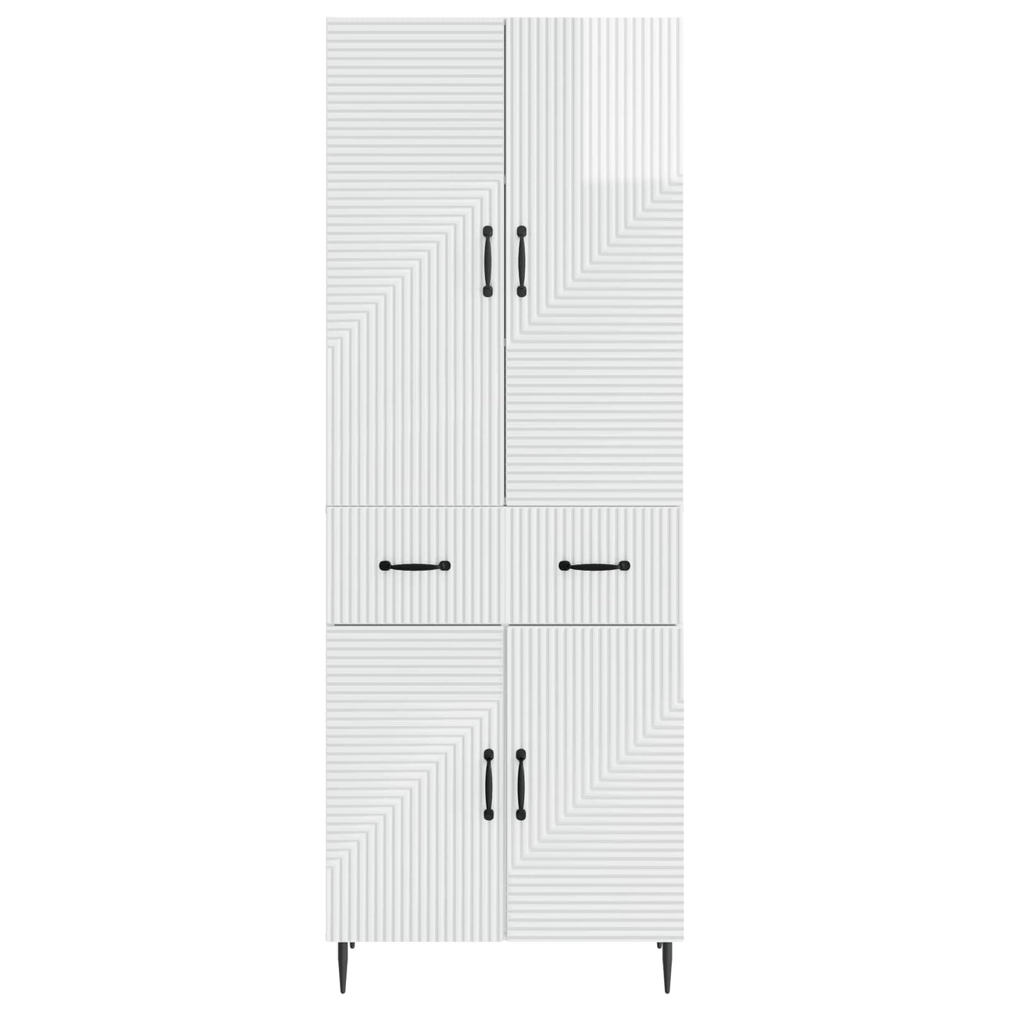Cabinet Set 2 pcs High Gloss White 66 x 34.5 x 89.5 cm