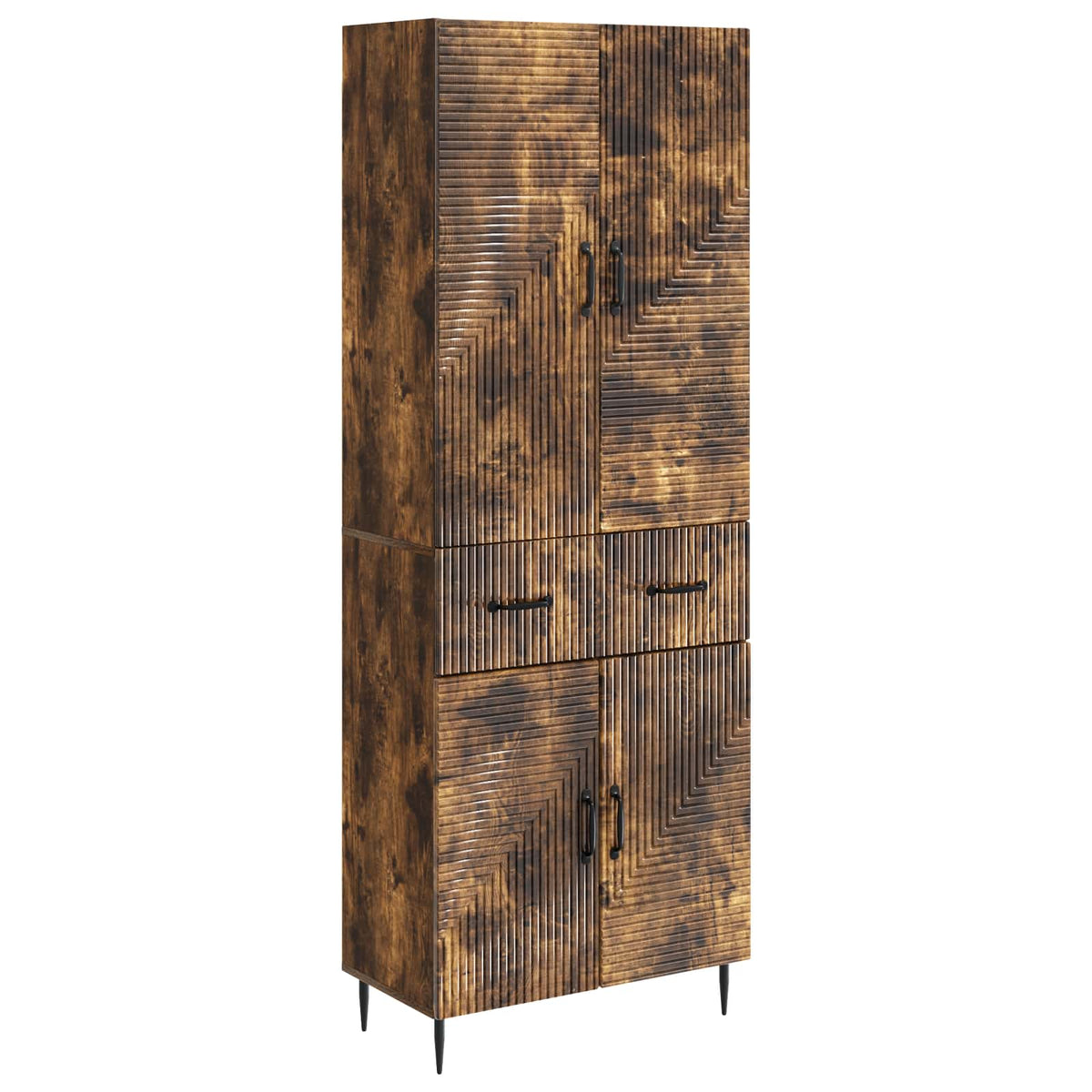 Cabinet Set 2 pcs Smoked Oak Engineered Wood