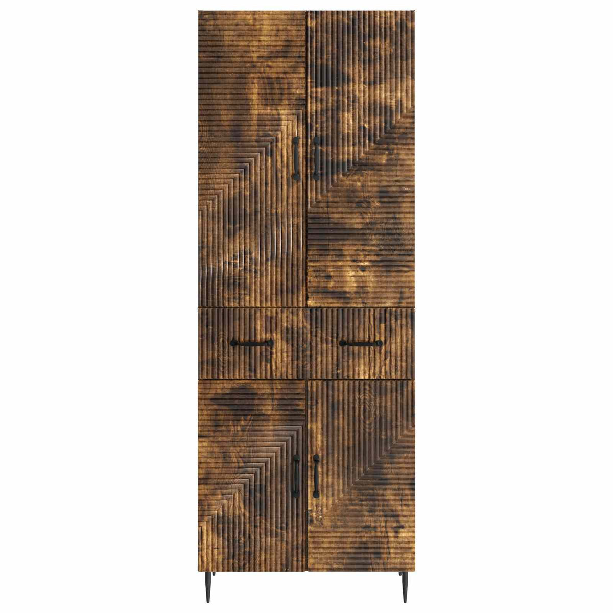 Cabinet Set 2 pcs Smoked Oak Engineered Wood
