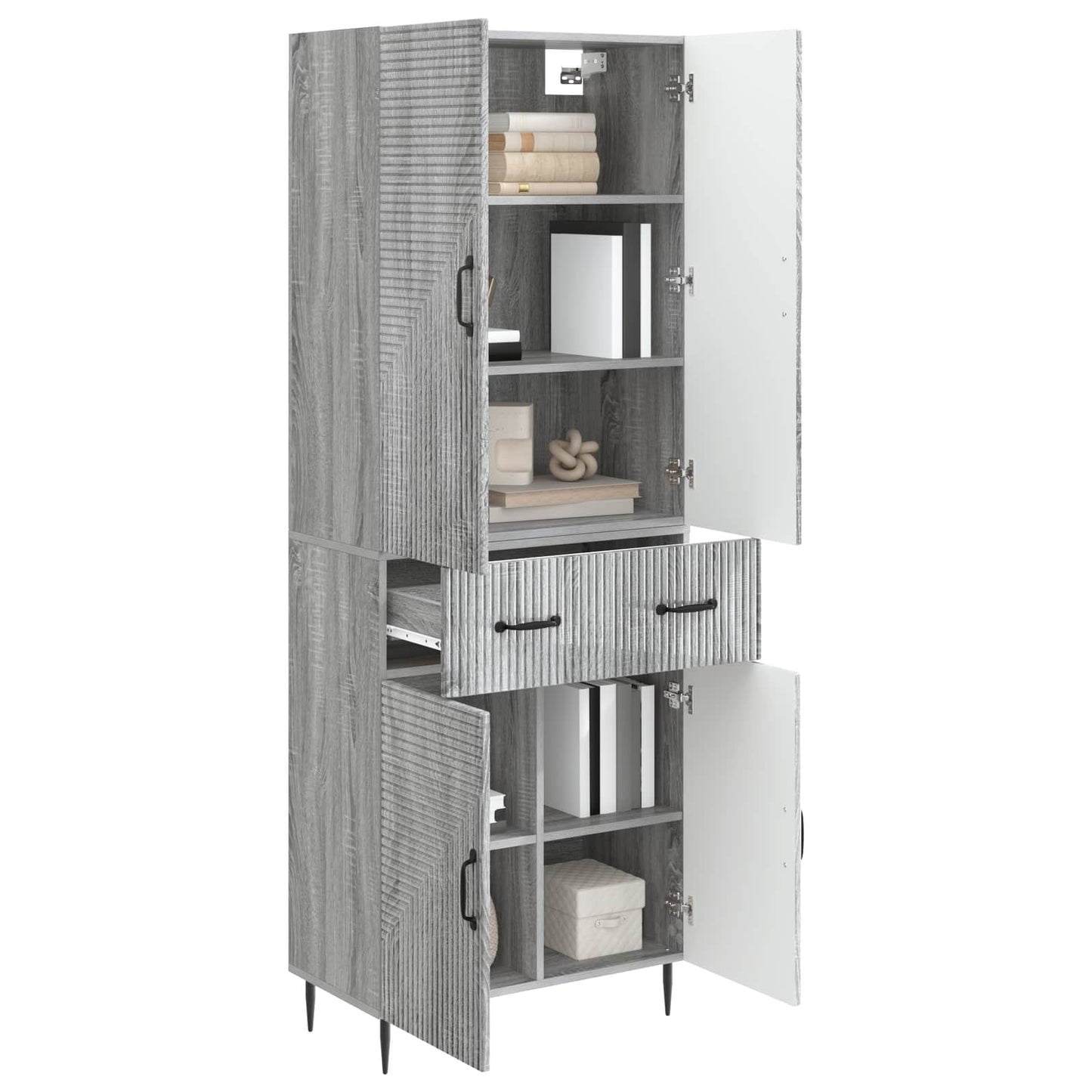 Cabinet Set 2 pcs Grey Sonoma 66 x 34.5 x 89.5 cm