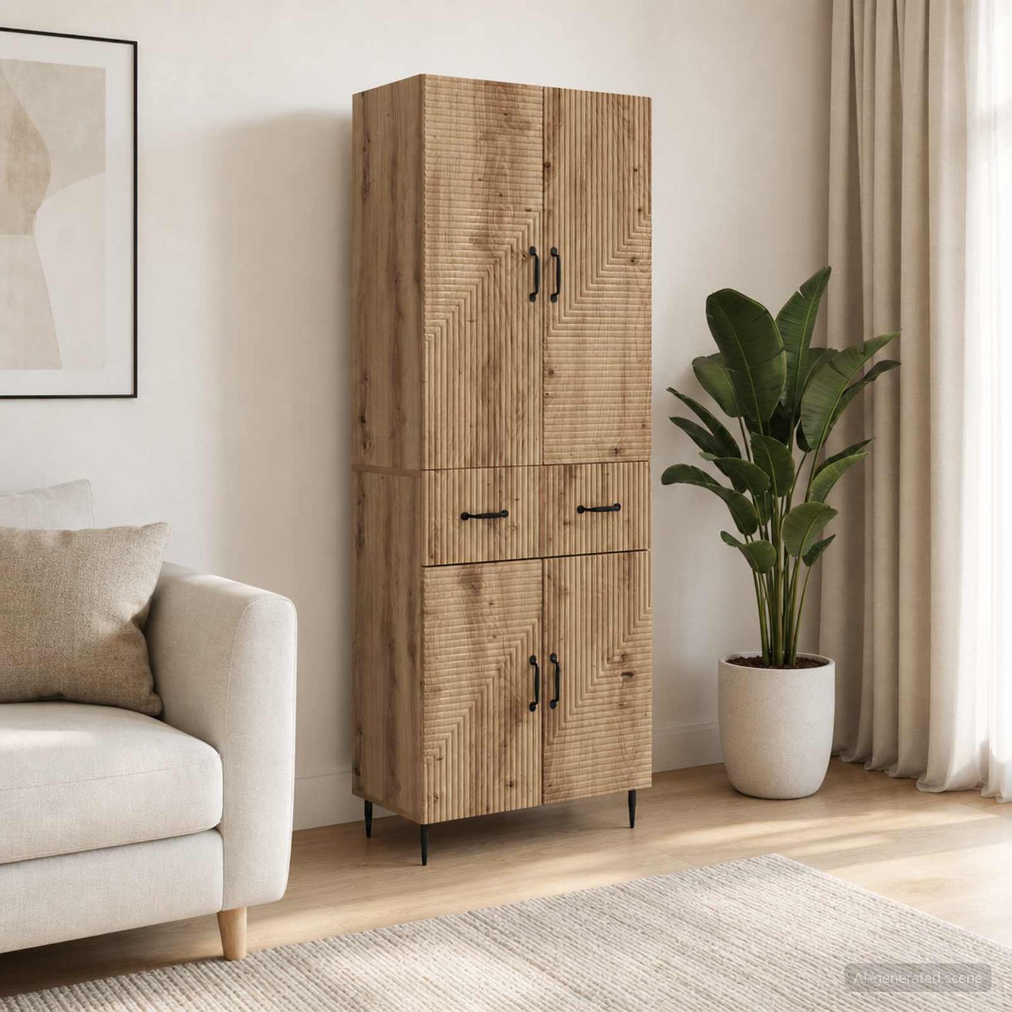 Cabinet Set 2 pcs Artisan Oak Engineered Wood