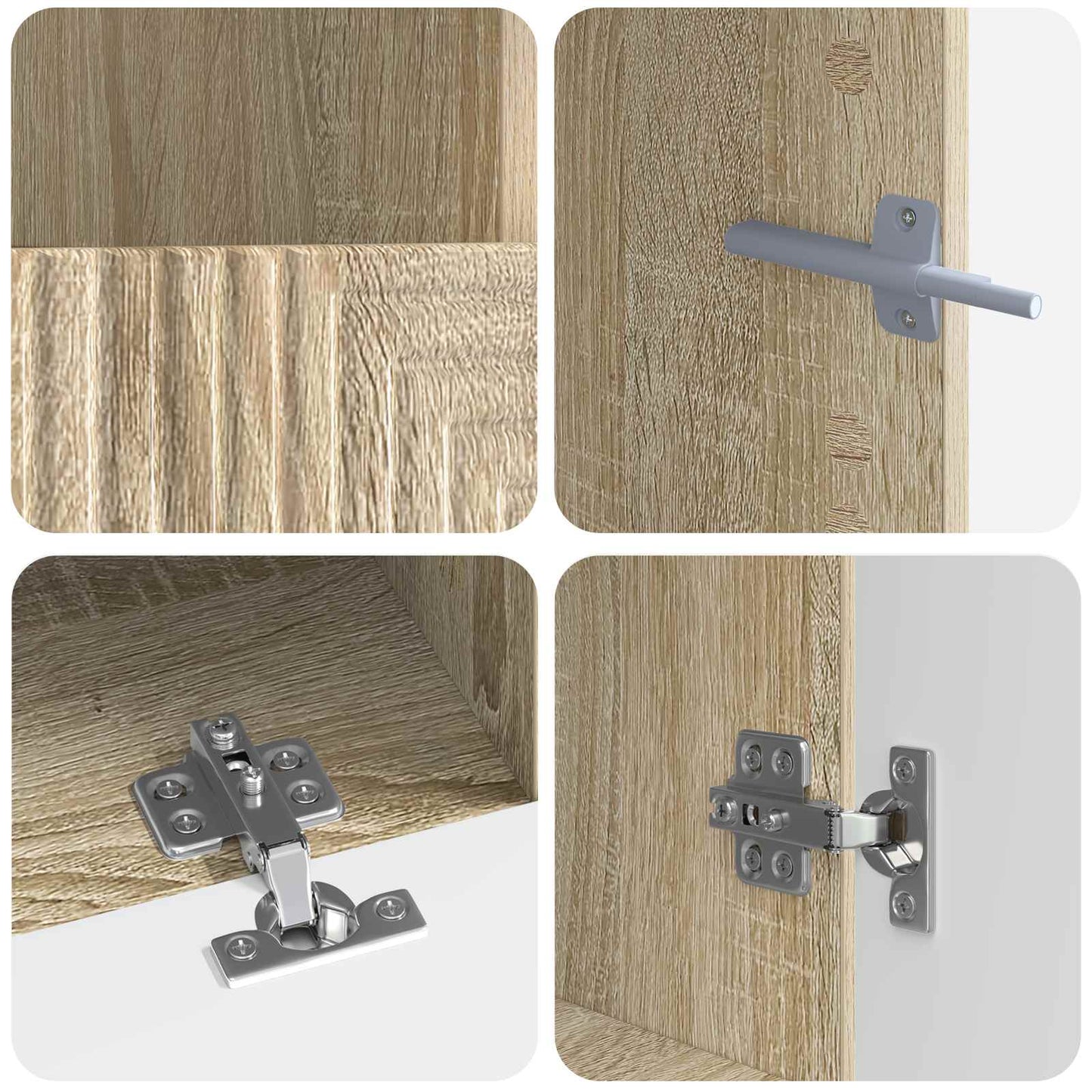 3 Piece LED TV Cabinet Sonoma Oak Engineered Wood