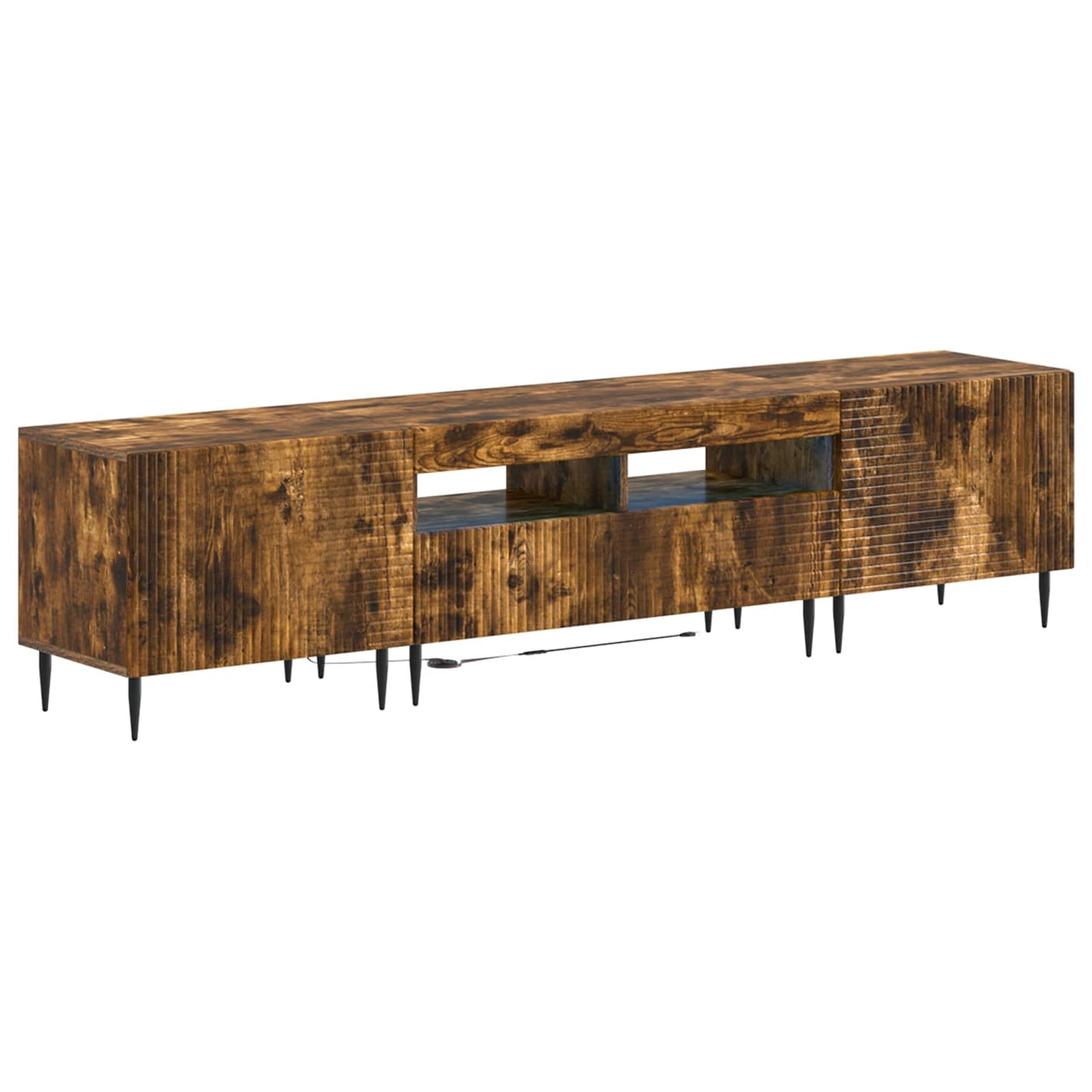 3 Piece LED TV Cabinet Smoked Oak Engineered Wood