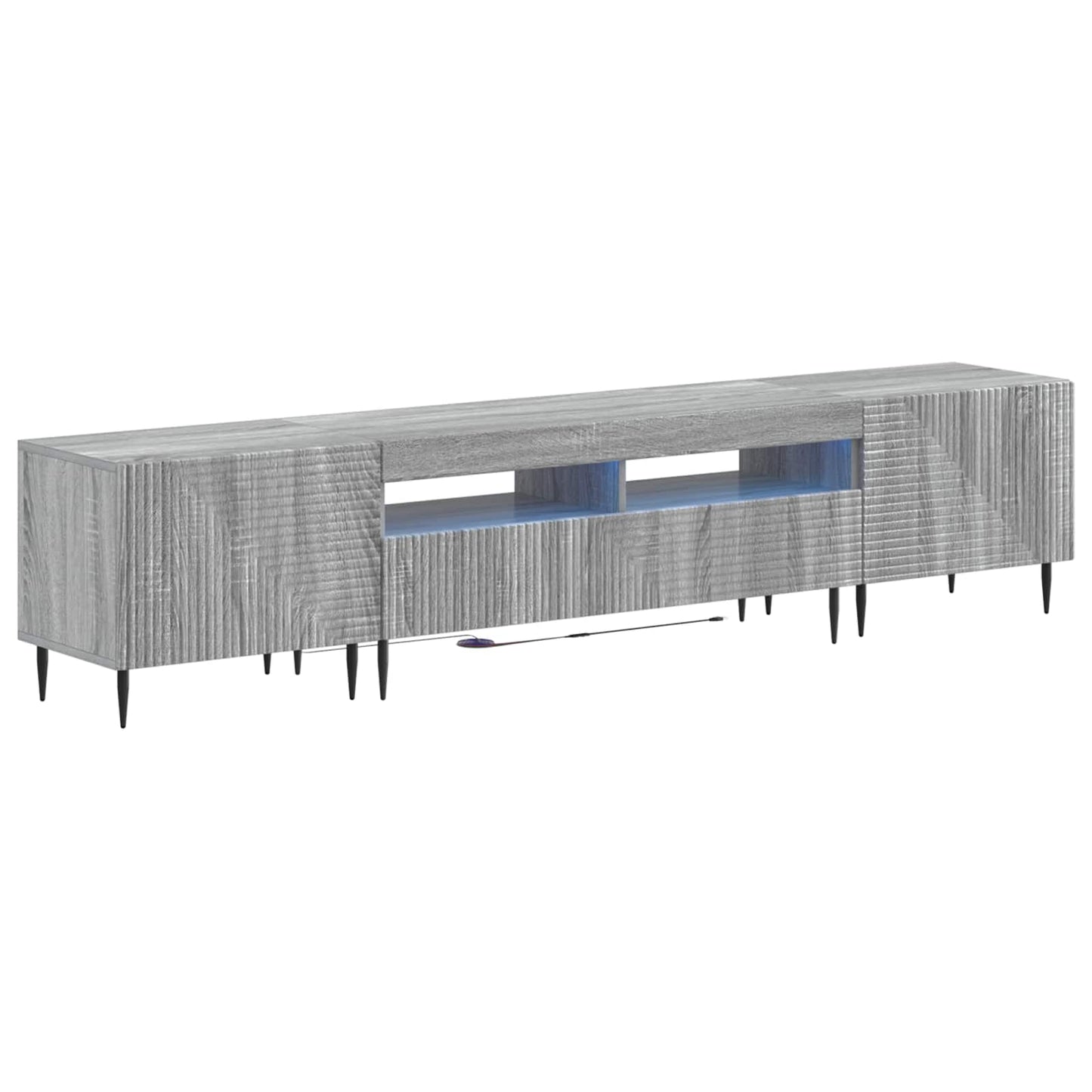 3 Piece LED TV Cabinet Grey Sonoma Engineered Wood